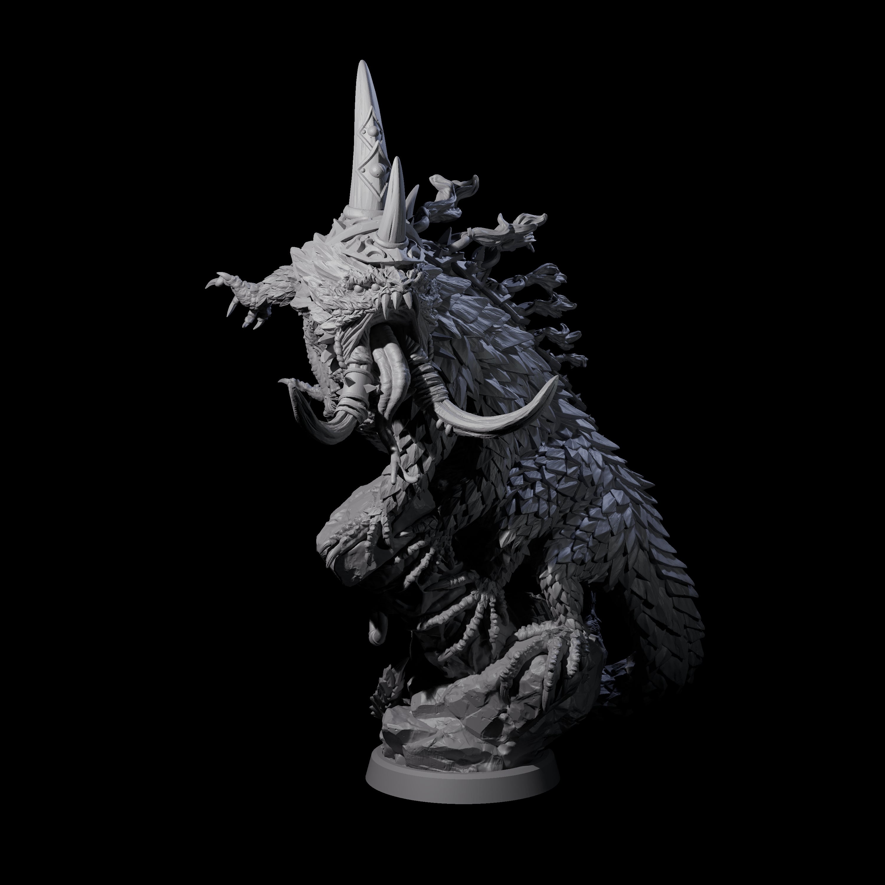 Roaring Basilisk King Miniature for Dungeons and Dragons, Pathfinder or other TTRPGs