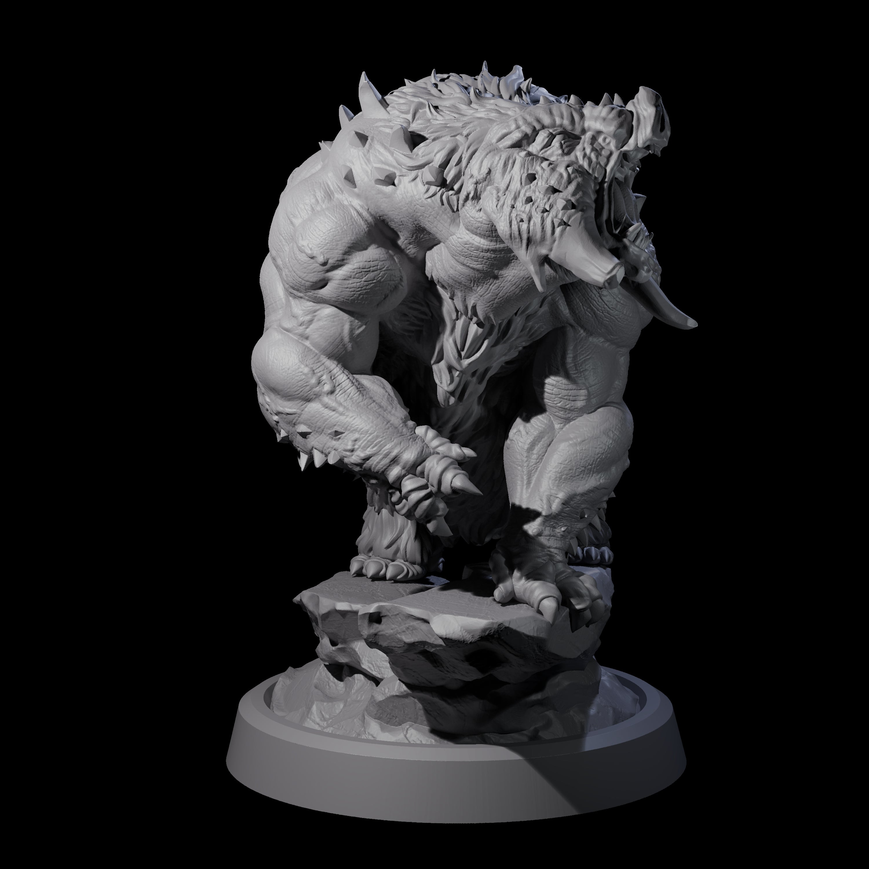 Roaring Dire Boar Miniature for Dungeons and Dragons, Pathfinder or other TTRPGs