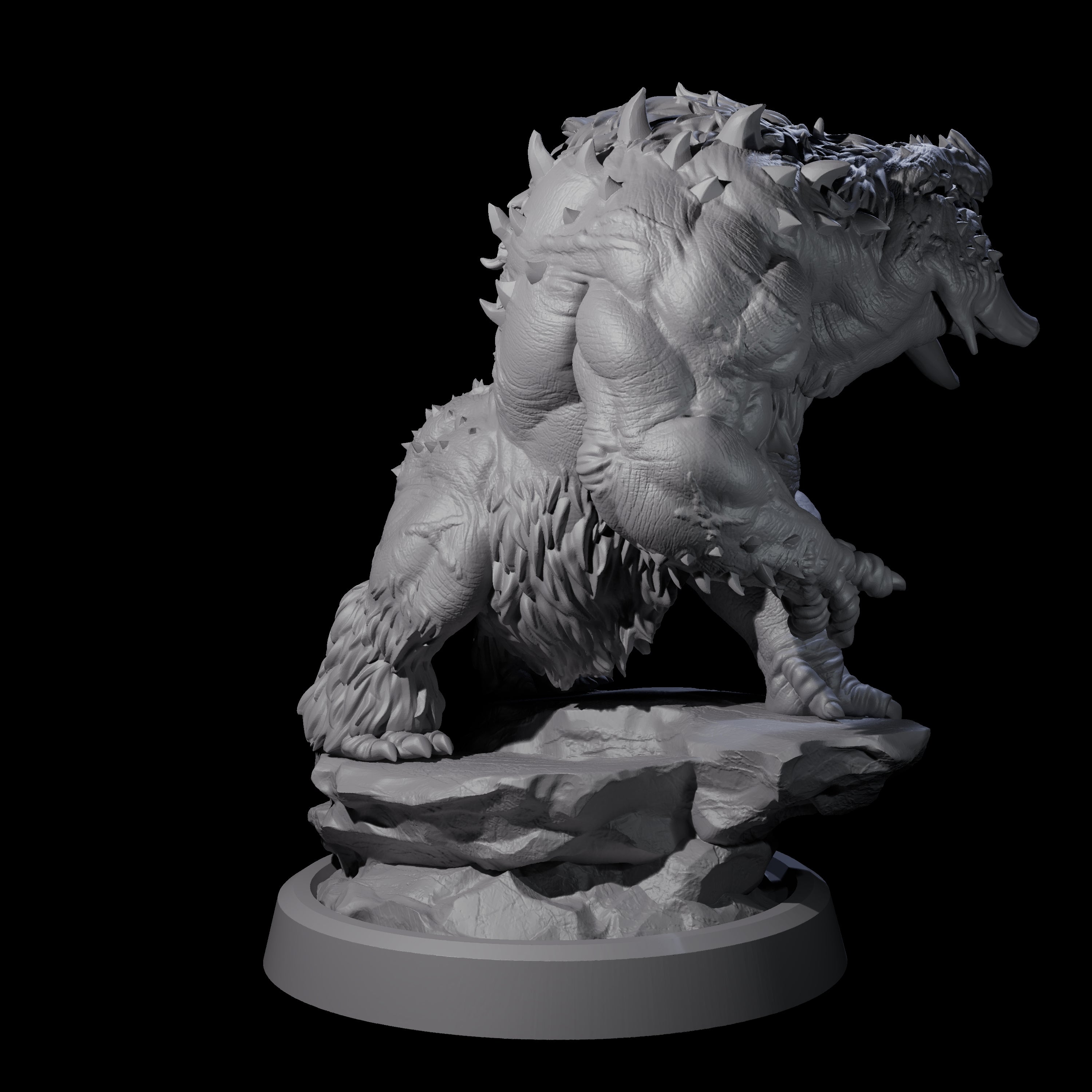 Roaring Dire Boar Miniature for Dungeons and Dragons, Pathfinder or other TTRPGs