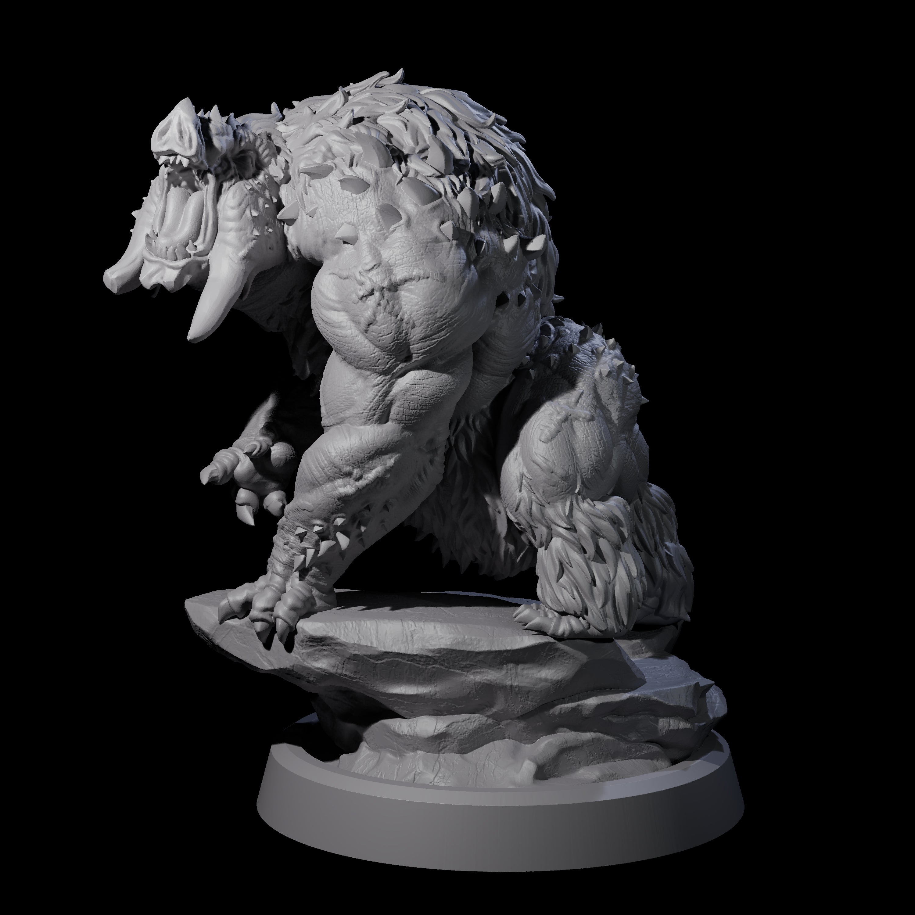 Roaring Dire Boar Miniature for Dungeons and Dragons, Pathfinder or other TTRPGs