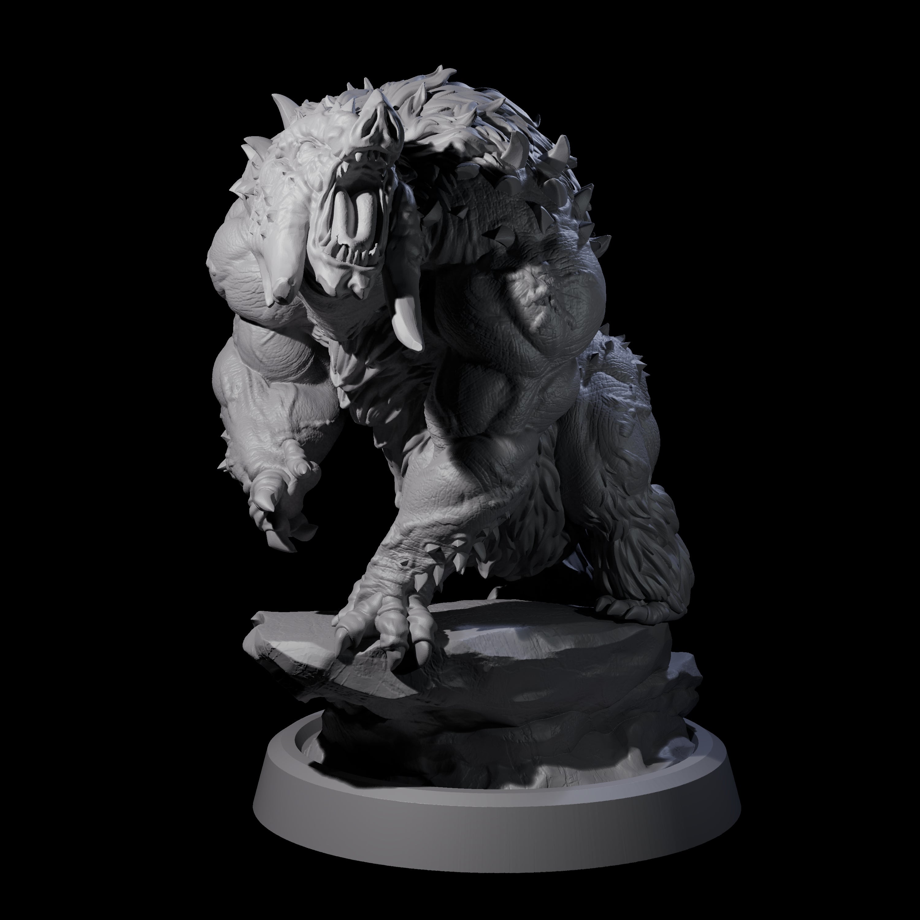 Roaring Dire Boar Miniature for Dungeons and Dragons, Pathfinder or other TTRPGs