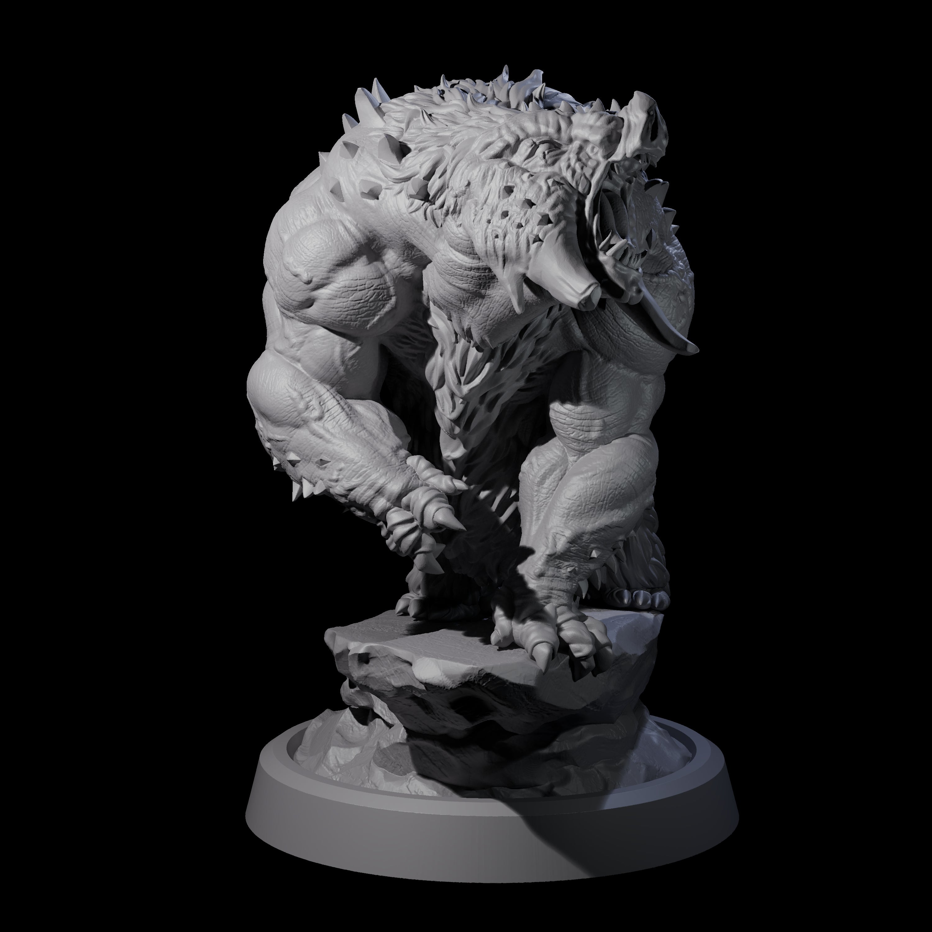 Roaring Dire Boar Miniature for Dungeons and Dragons, Pathfinder or other TTRPGs