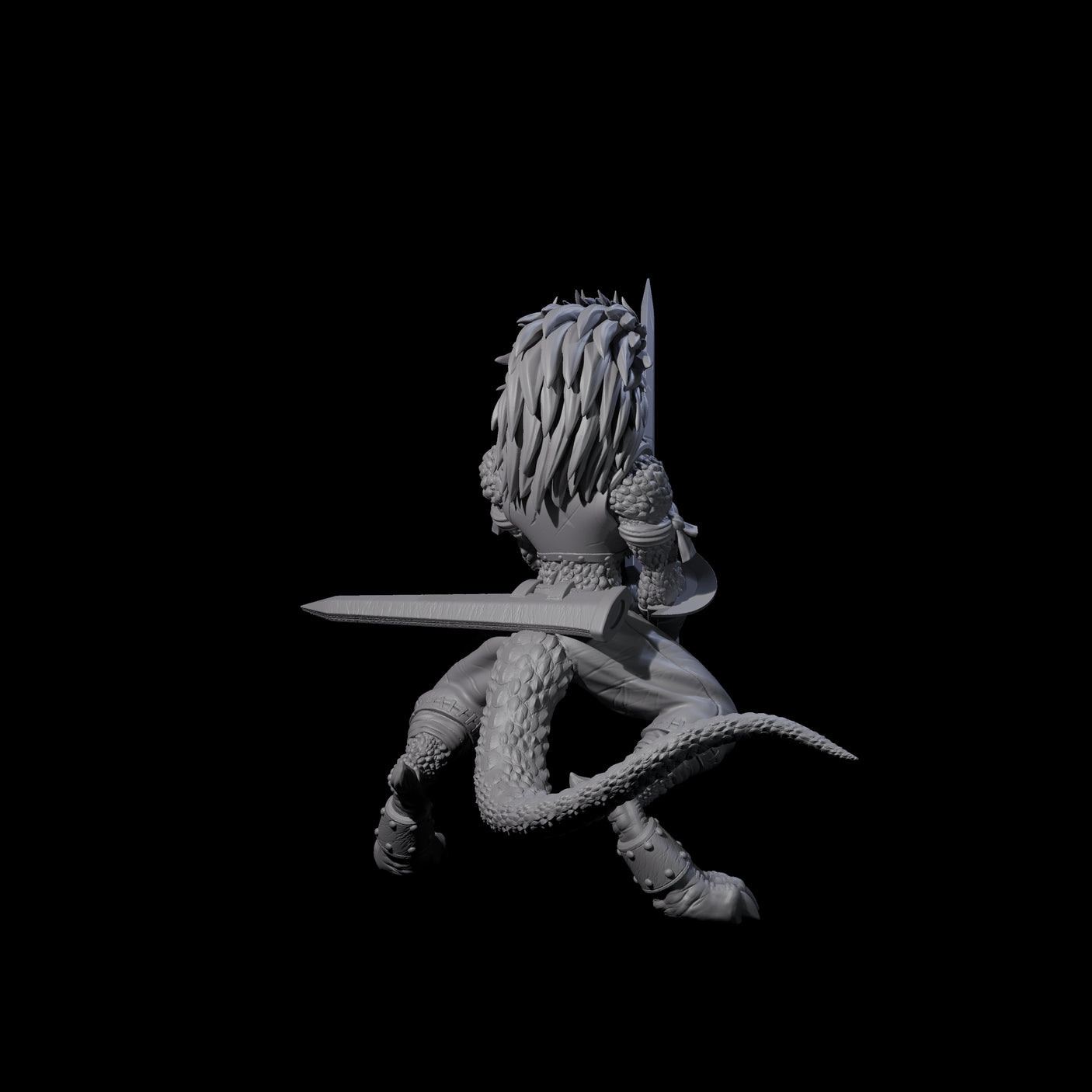 Roaring Dragonborn Female Barbarian Miniature for Dungeons and Dragons, Pathfinder or other TTRPGs