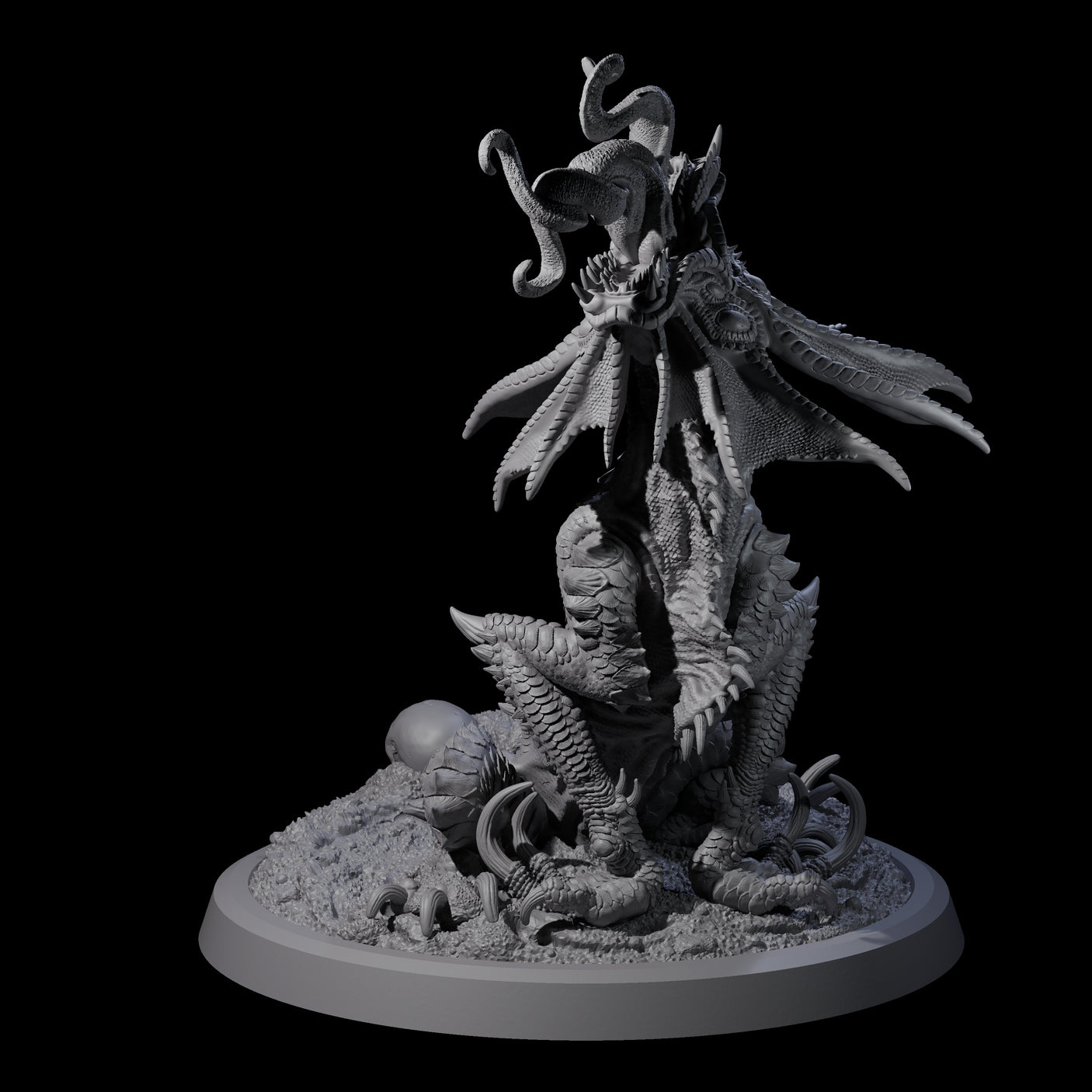 Roaring Far Realm Dragon Miniature for Dungeons and Dragons, Pathfinder or other TTRPGs
