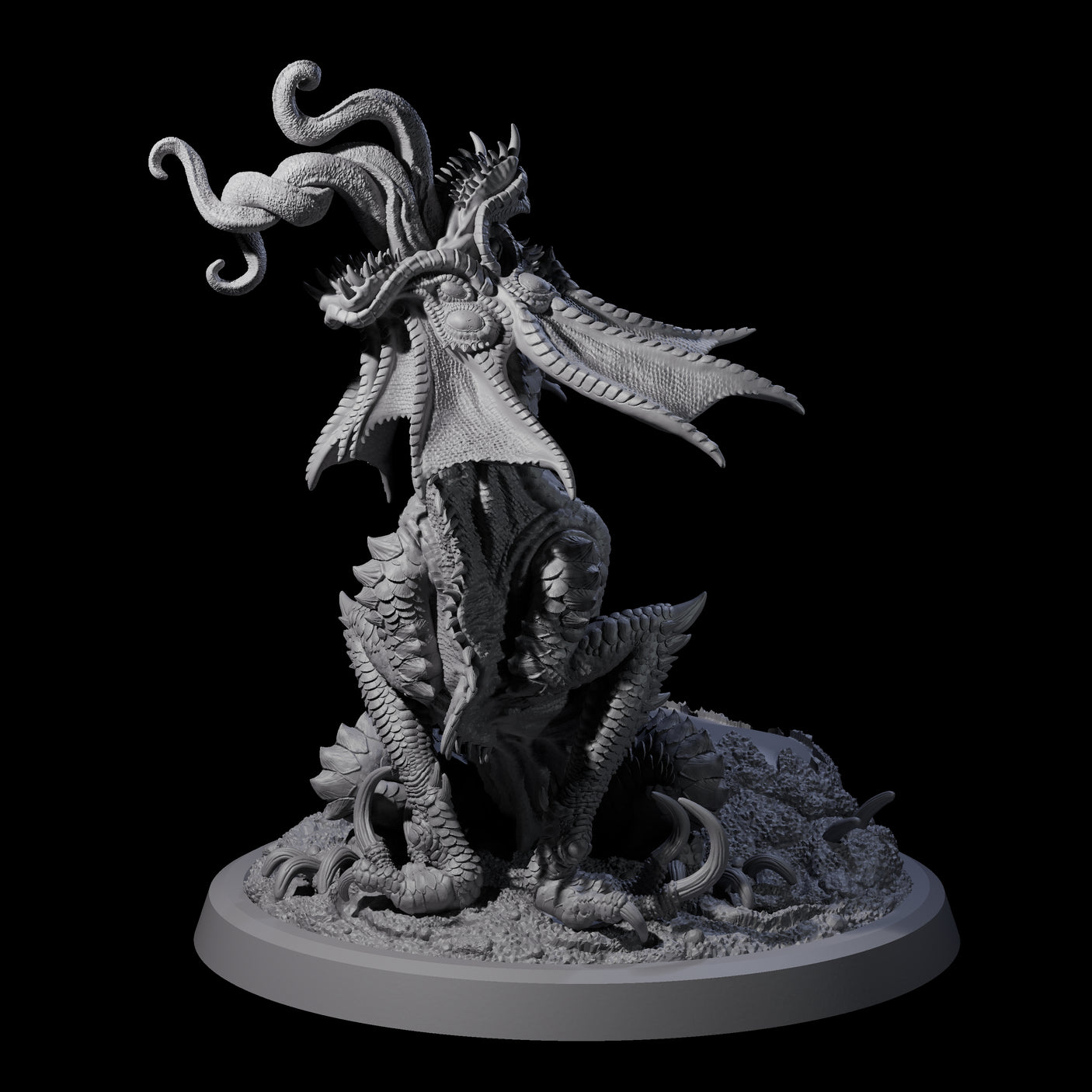 Roaring Far Realm Dragon Miniature for Dungeons and Dragons, Pathfinder or other TTRPGs