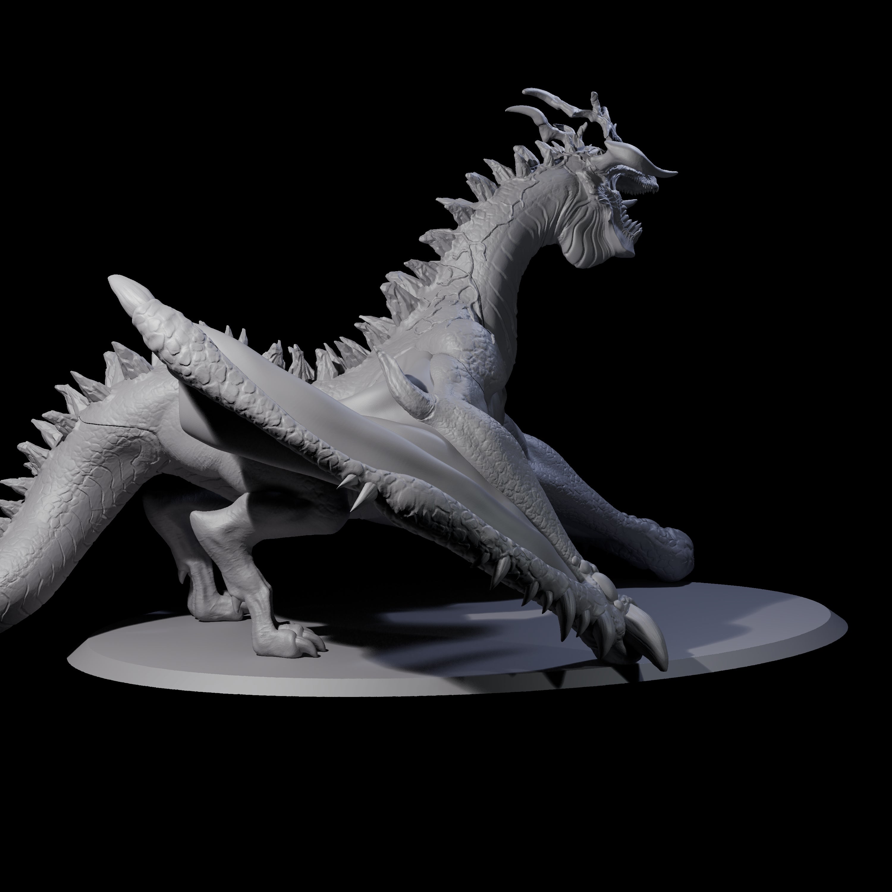 Roaring Green Dragon Miniature for Dungeons and Dragons, Pathfinder or other TTRPGs