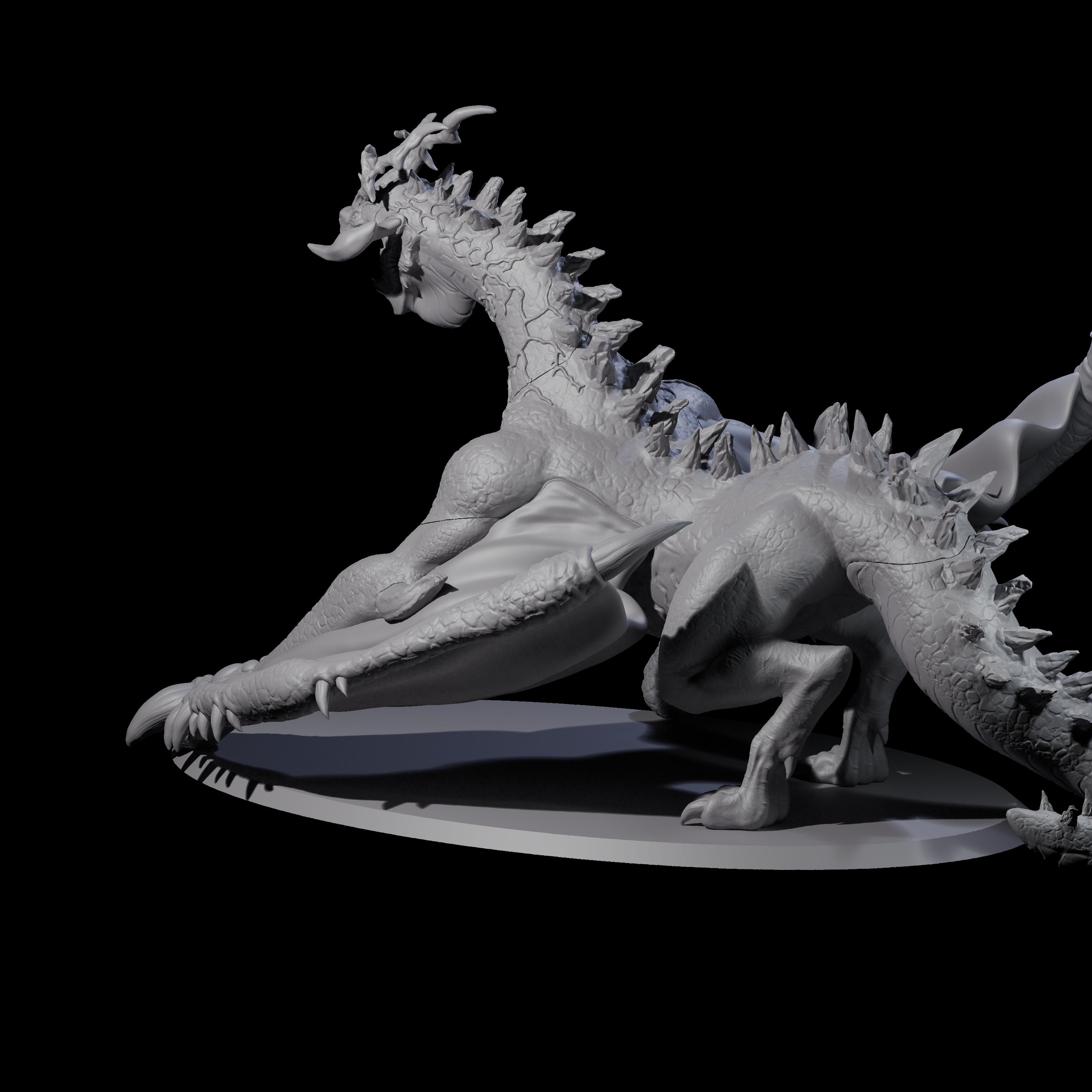 Roaring Green Dragon Miniature for Dungeons and Dragons, Pathfinder or other TTRPGs