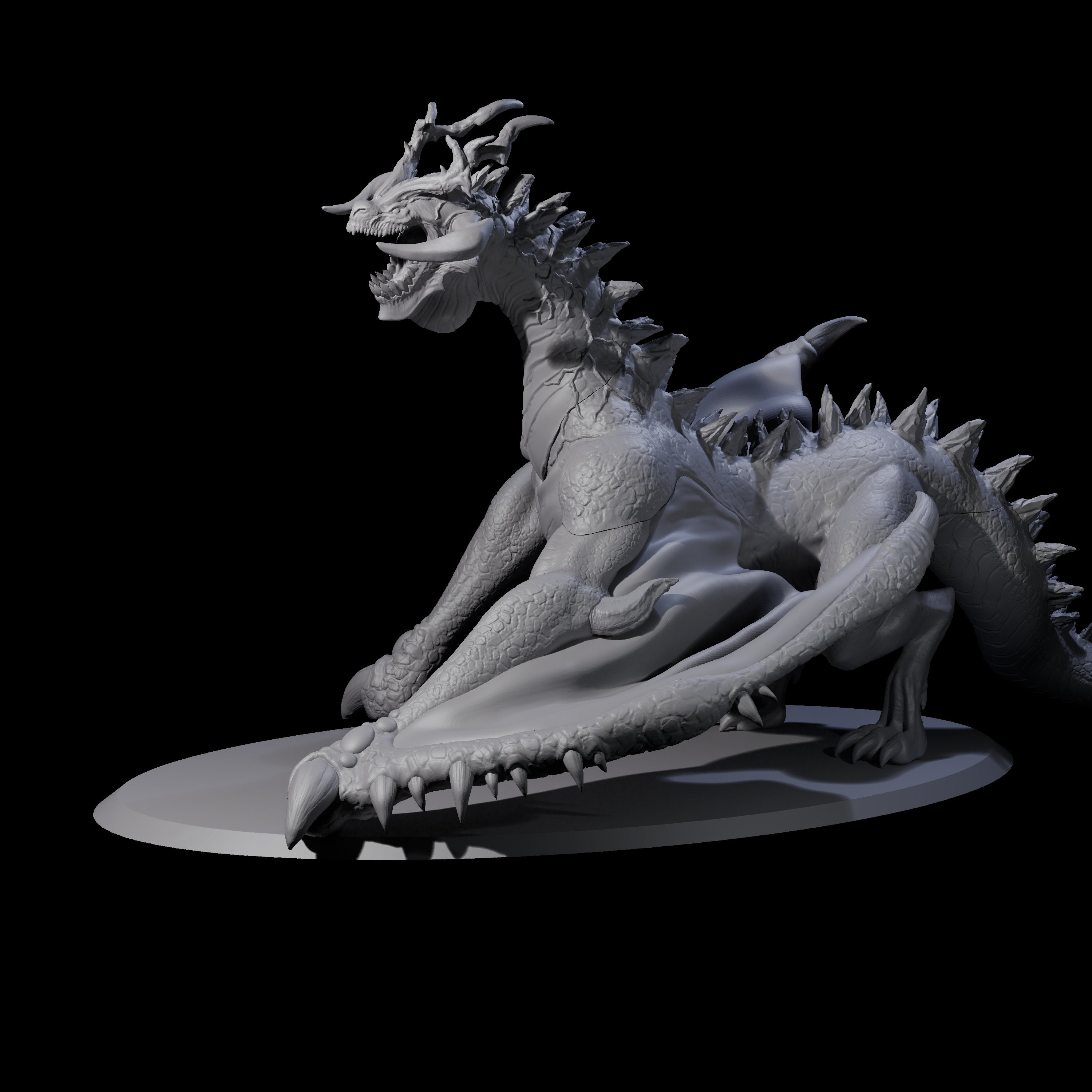 Roaring Green Dragon Miniature for Dungeons and Dragons, Pathfinder or other TTRPGs