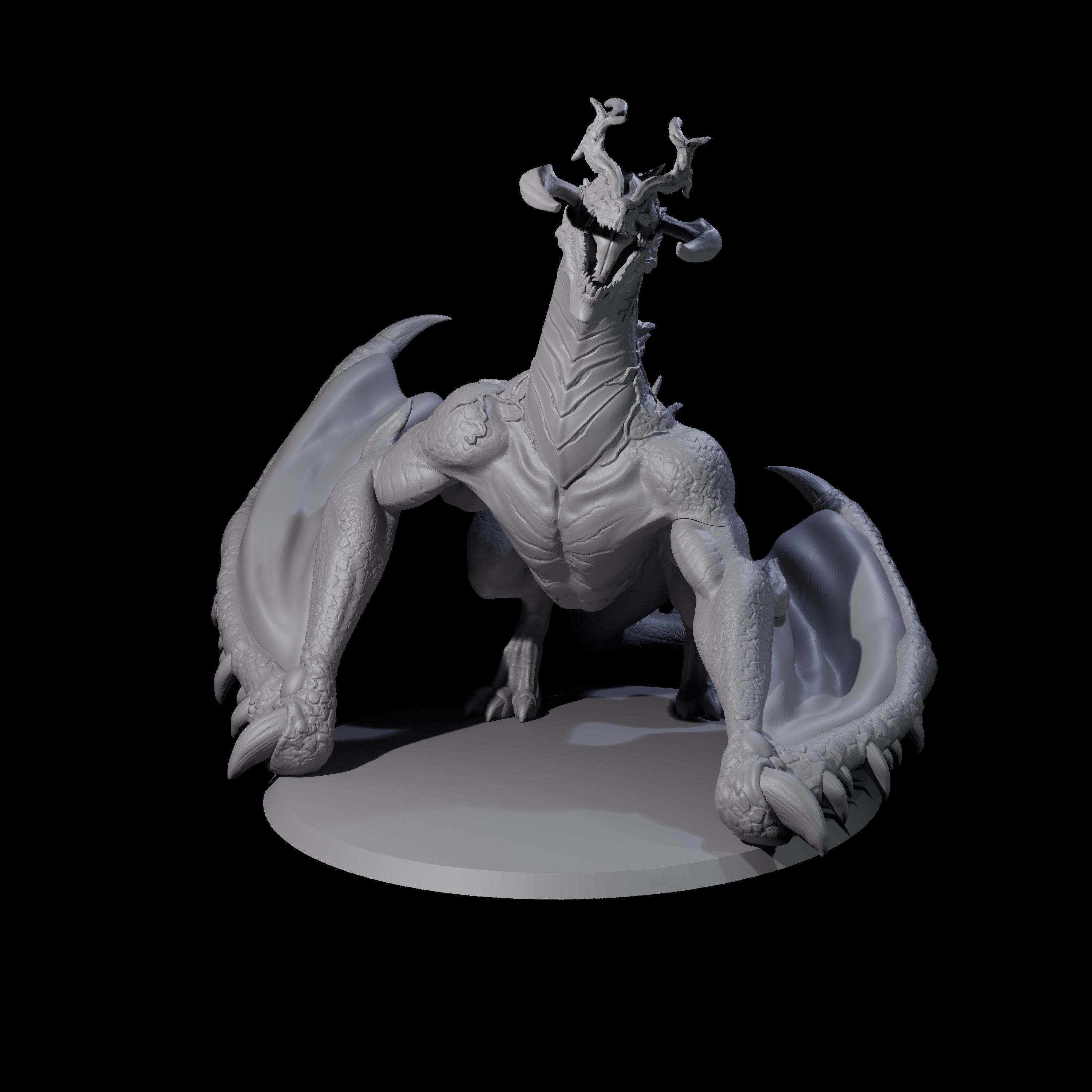Roaring Green Dragon Miniature for Dungeons and Dragons, Pathfinder or other TTRPGs