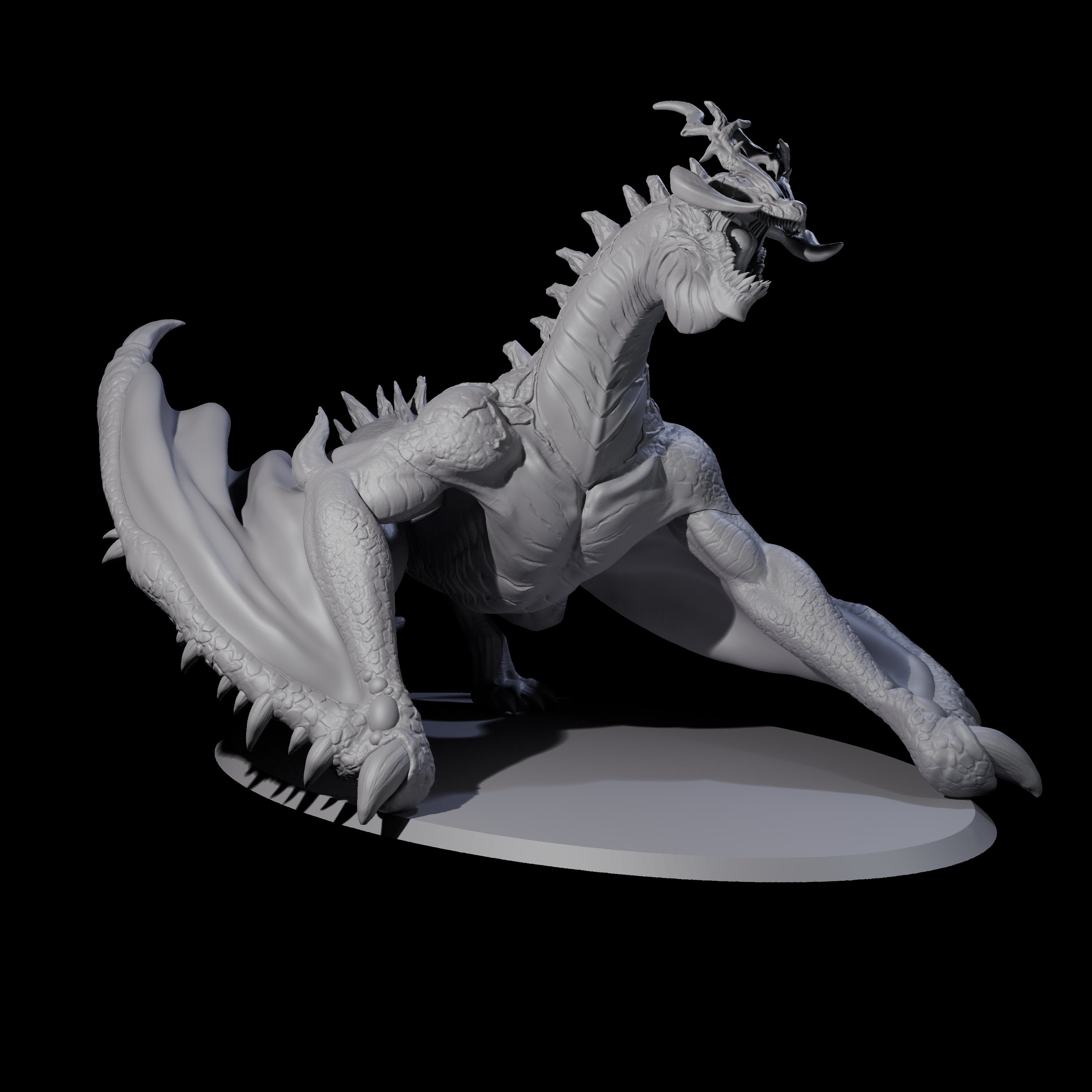 Roaring Green Dragon Miniature for Dungeons and Dragons, Pathfinder or other TTRPGs