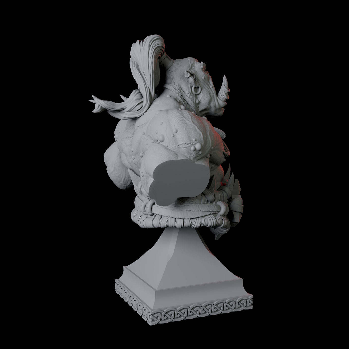 Roaring Orc Bust Miniature for Dungeons and Dragons, Pathfinder or other TTRPGs