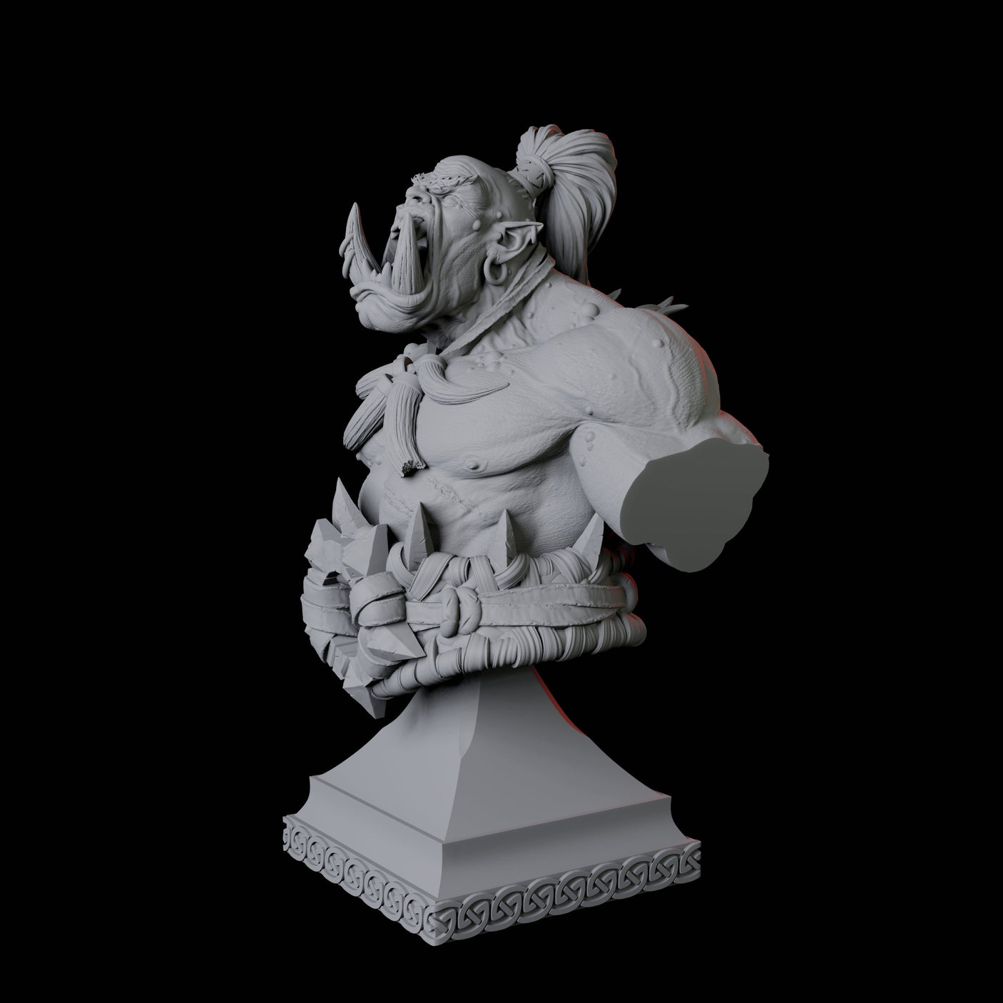 Roaring Orc Bust Miniature for Dungeons and Dragons, Pathfinder or other TTRPGs