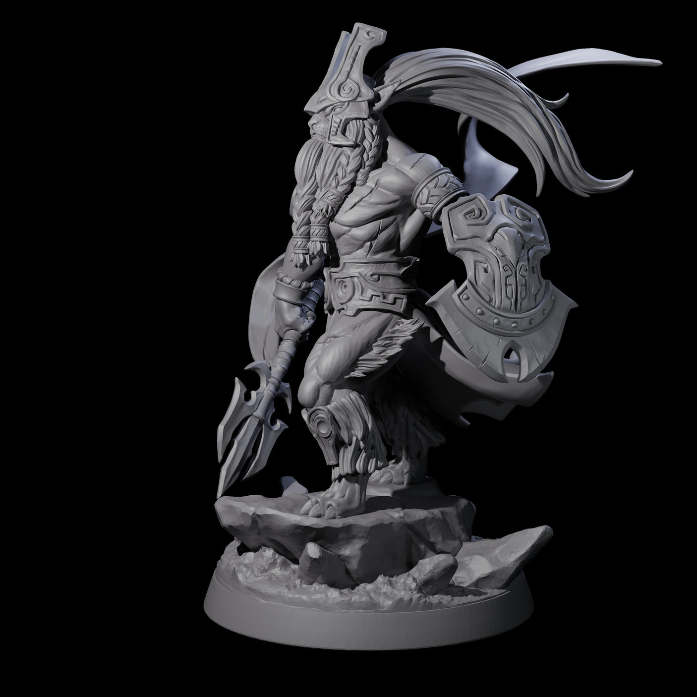 Roaring Scarred Leonin Master Miniature for Dungeons and Dragons, Pathfinder or other TTRPGs