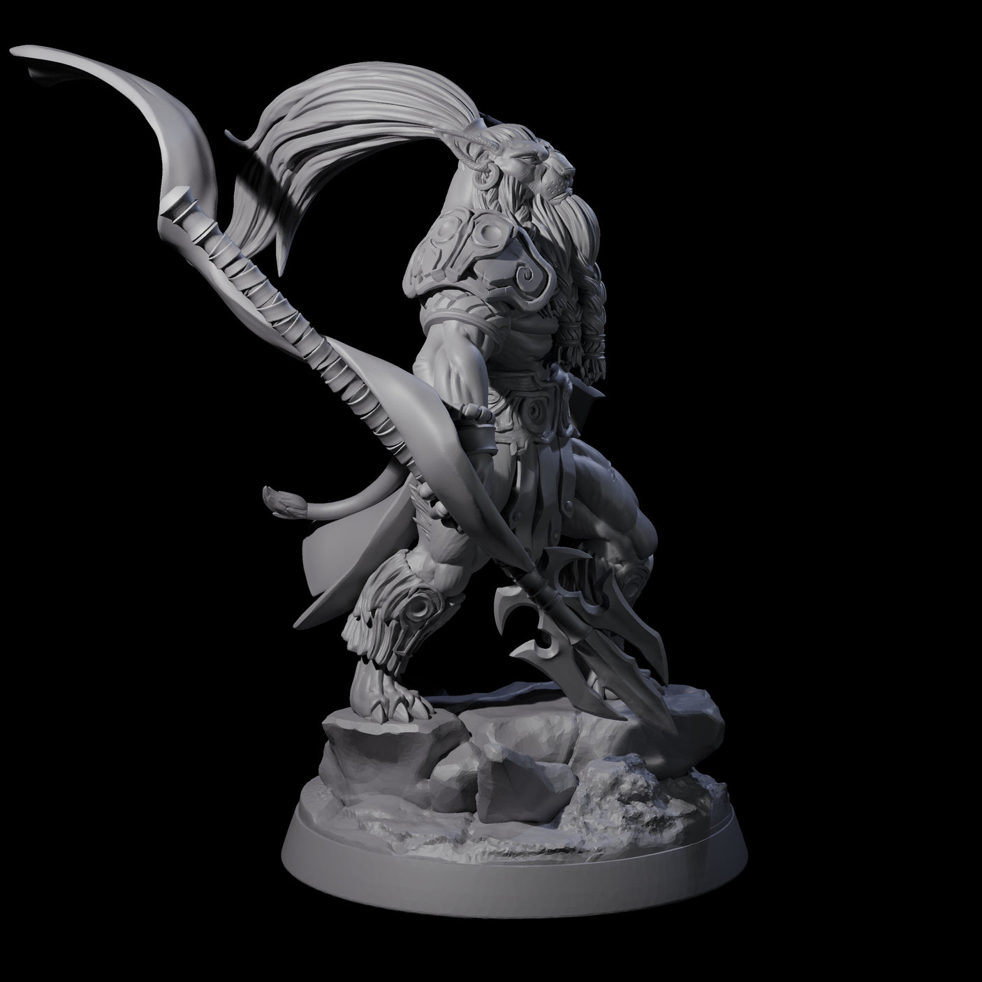 Roaring Scarred Leonin Master Miniature for Dungeons and Dragons, Pathfinder or other TTRPGs