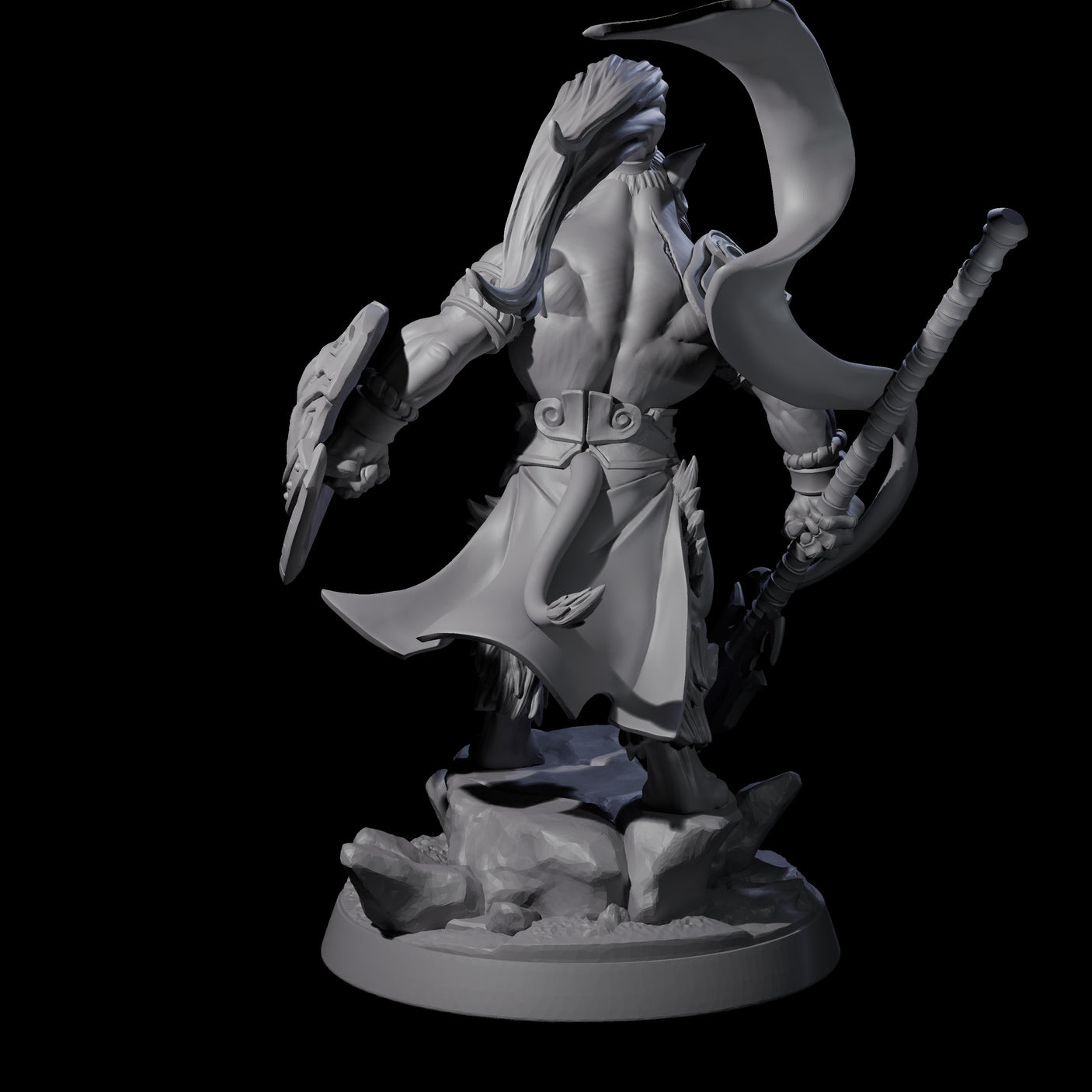 Roaring Scarred Leonin Master Miniature for Dungeons and Dragons, Pathfinder or other TTRPGs