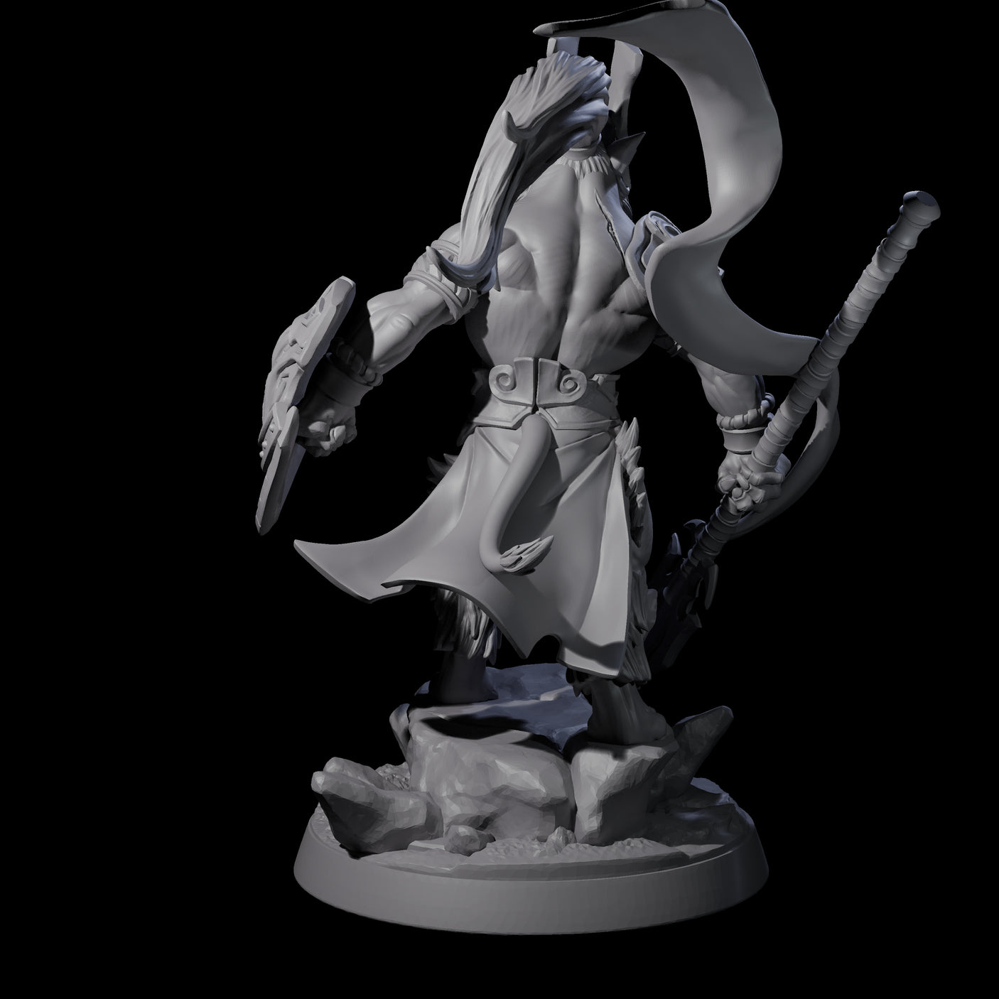 Roaring Scarred Leonin Master Miniature for Dungeons and Dragons, Pathfinder or other TTRPGs