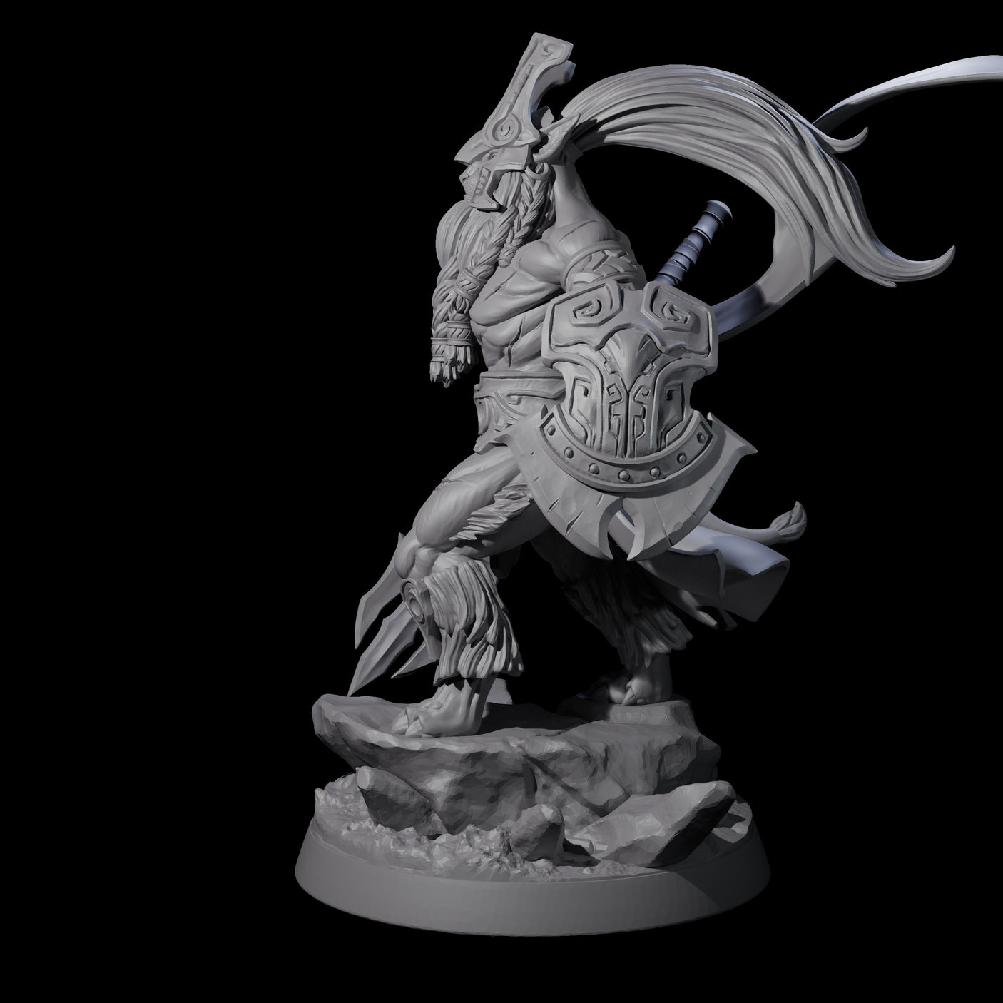 Roaring Scarred Leonin Master Miniature for Dungeons and Dragons, Pathfinder or other TTRPGs