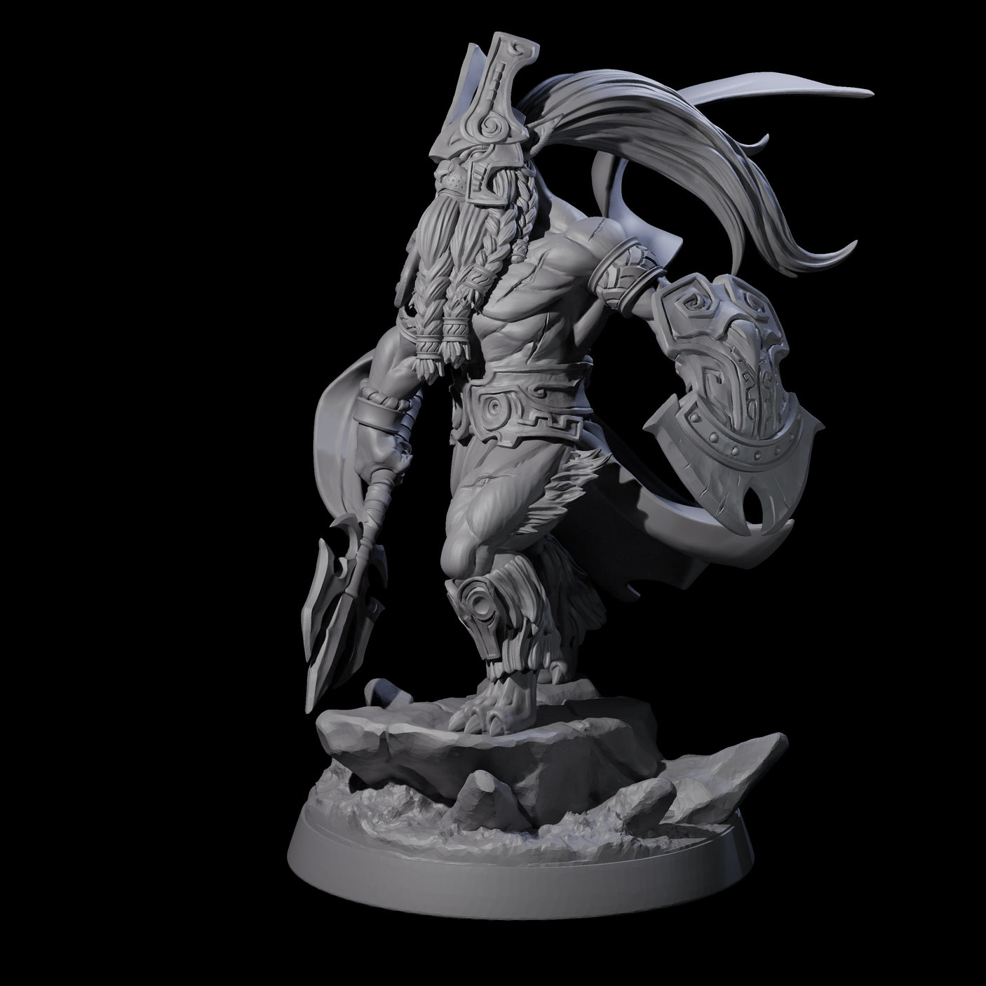 Roaring Scarred Leonin Master Miniature for Dungeons and Dragons, Pathfinder or other TTRPGs