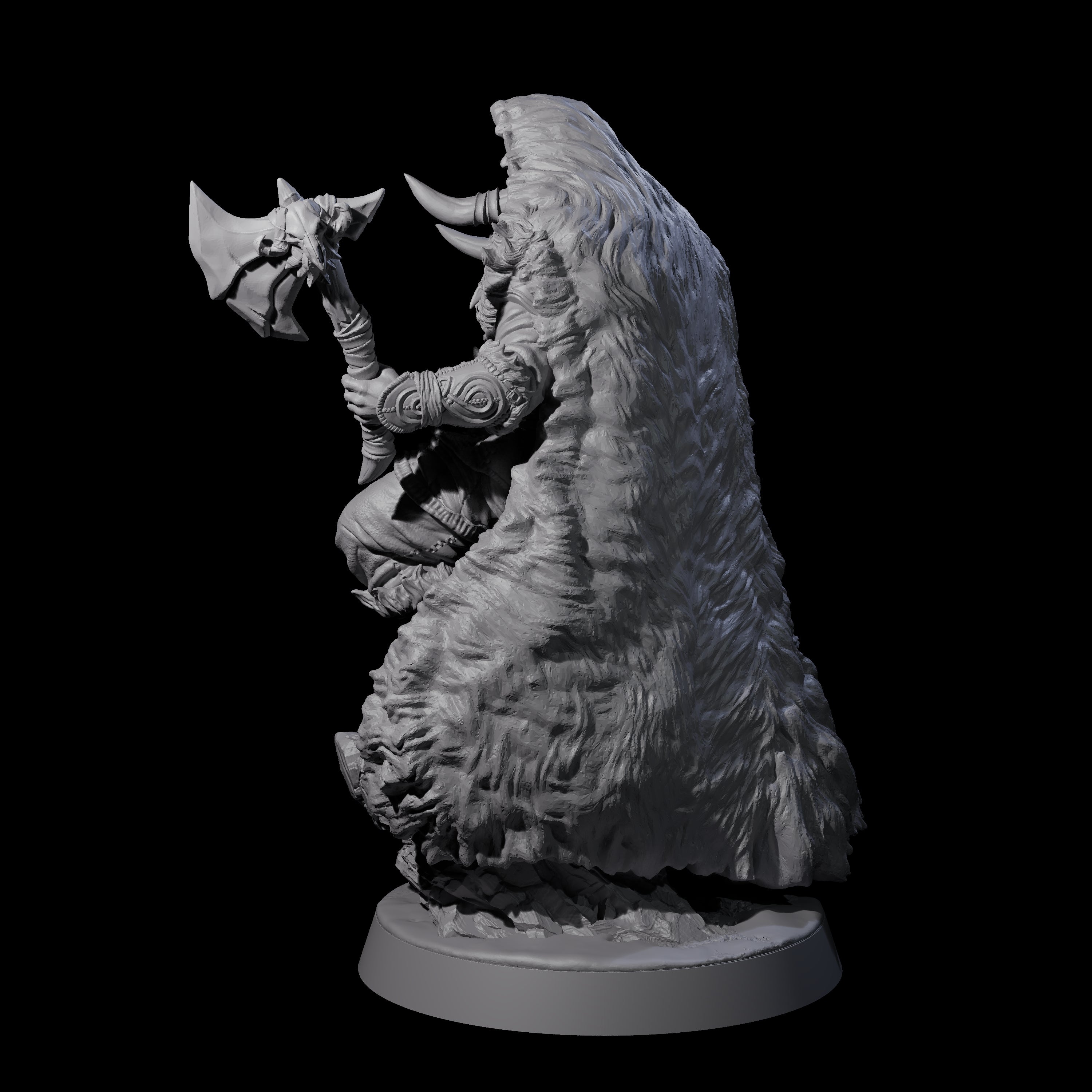 Roaring Woodland Barbarian Champion Miniature for Dungeons and Dragons, Pathfinder or other TTRPGs