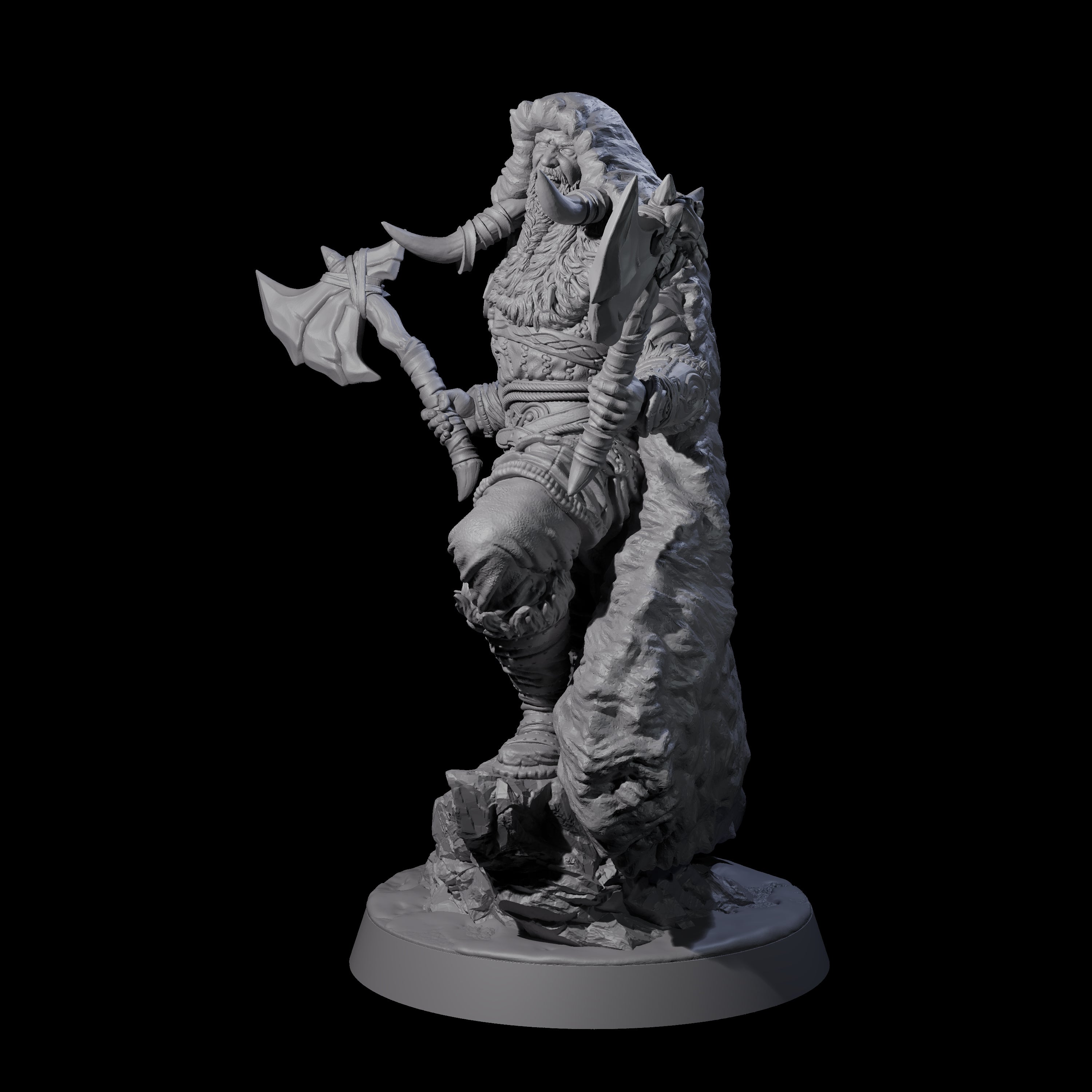 Roaring Woodland Barbarian Champion Miniature for Dungeons and Dragons, Pathfinder or other TTRPGs