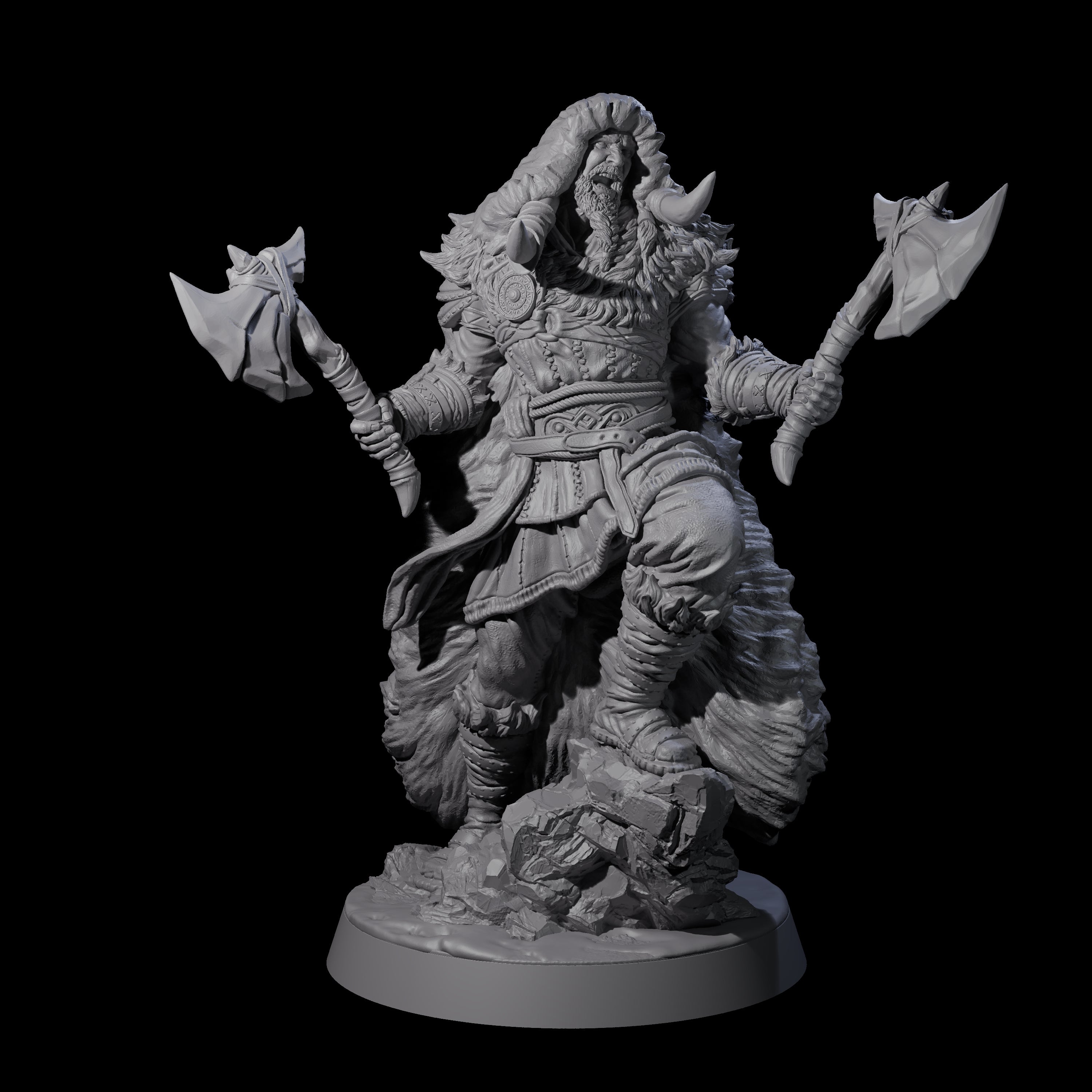 Roaring Woodland Barbarian Champion Miniature for Dungeons and Dragons, Pathfinder or other TTRPGs