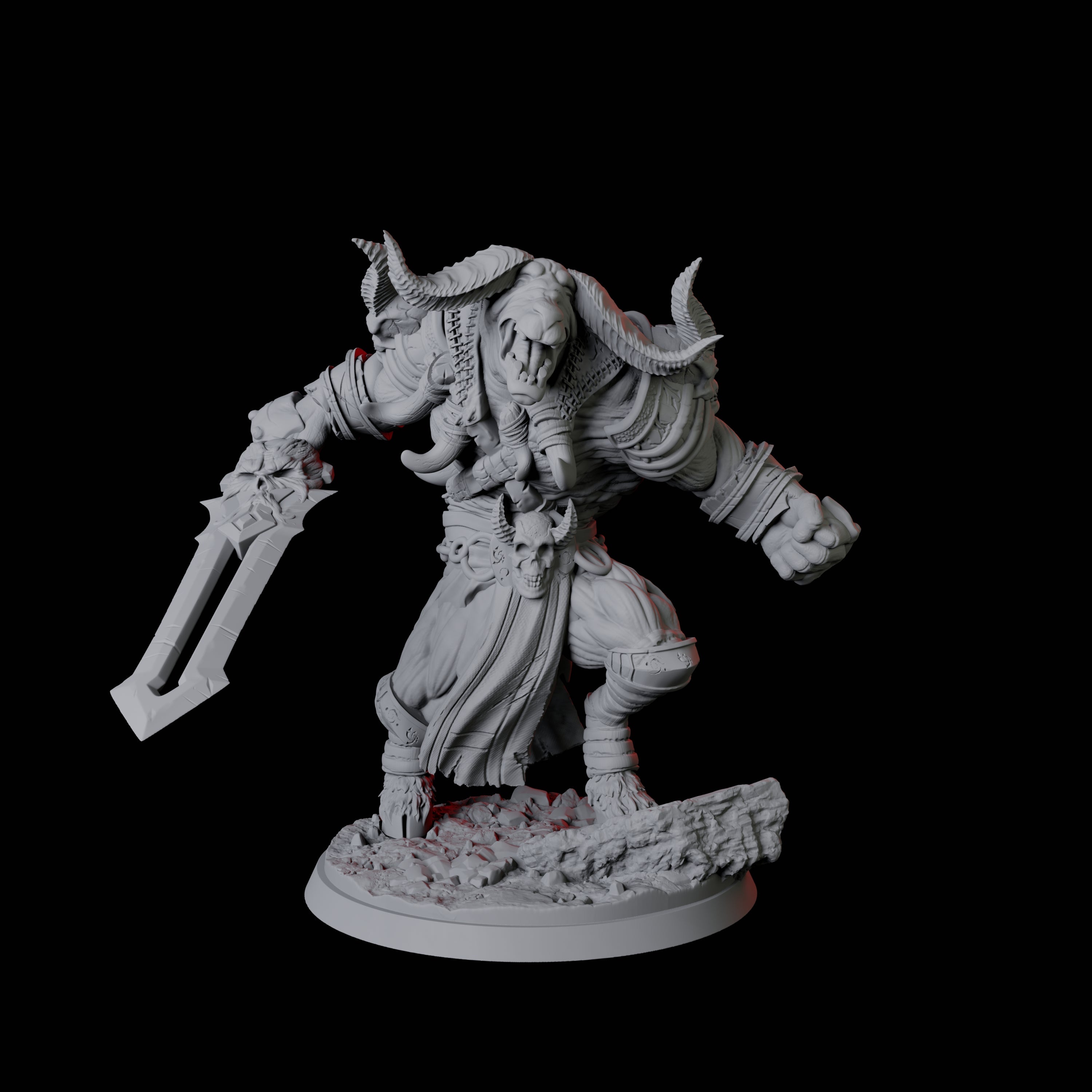 Roaring Yakfolk Fighter Miniature for Dungeons and Dragons, Pathfinder or other TTRPGs