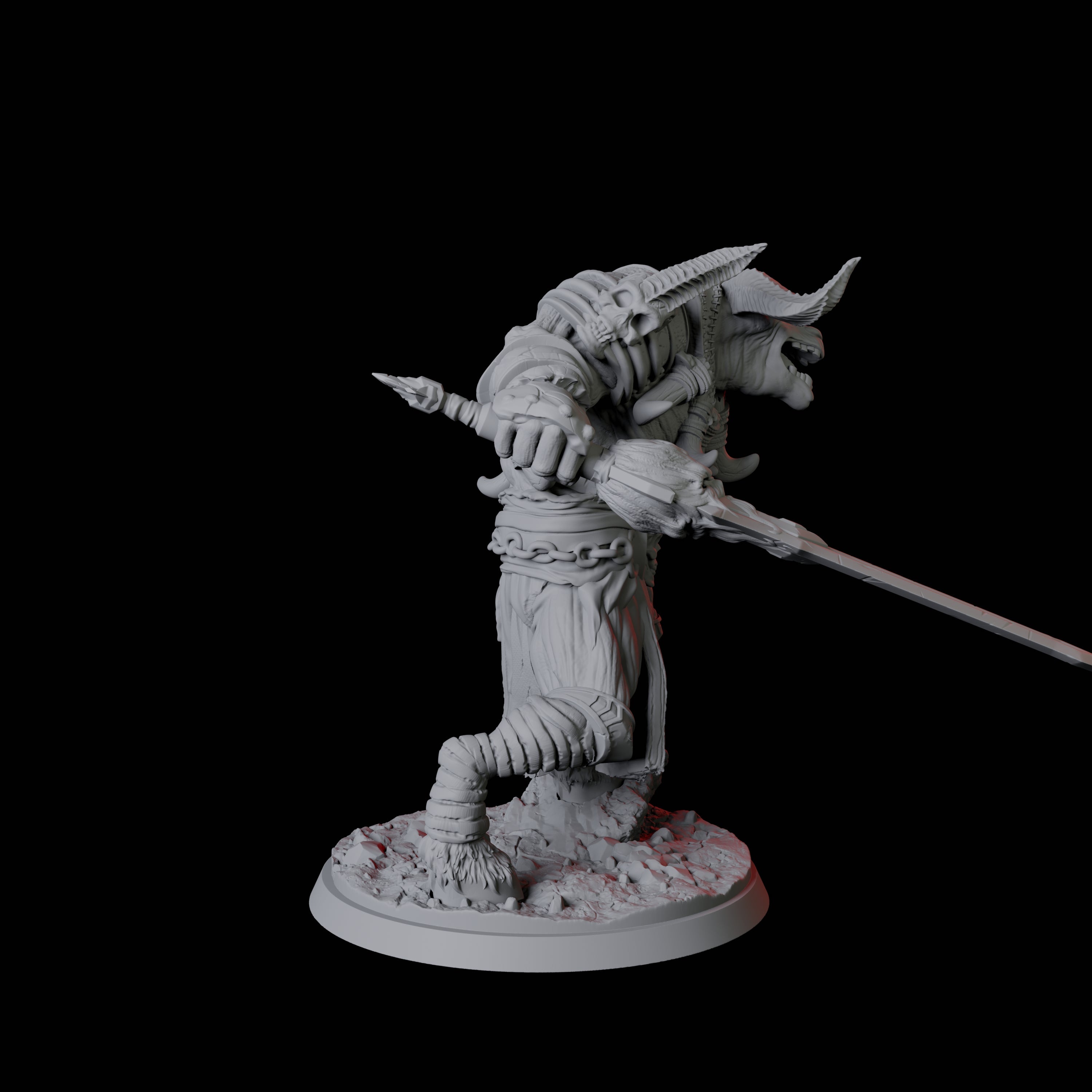 Roaring Yakfolk Fighter Miniature for Dungeons and Dragons, Pathfinder or other TTRPGs