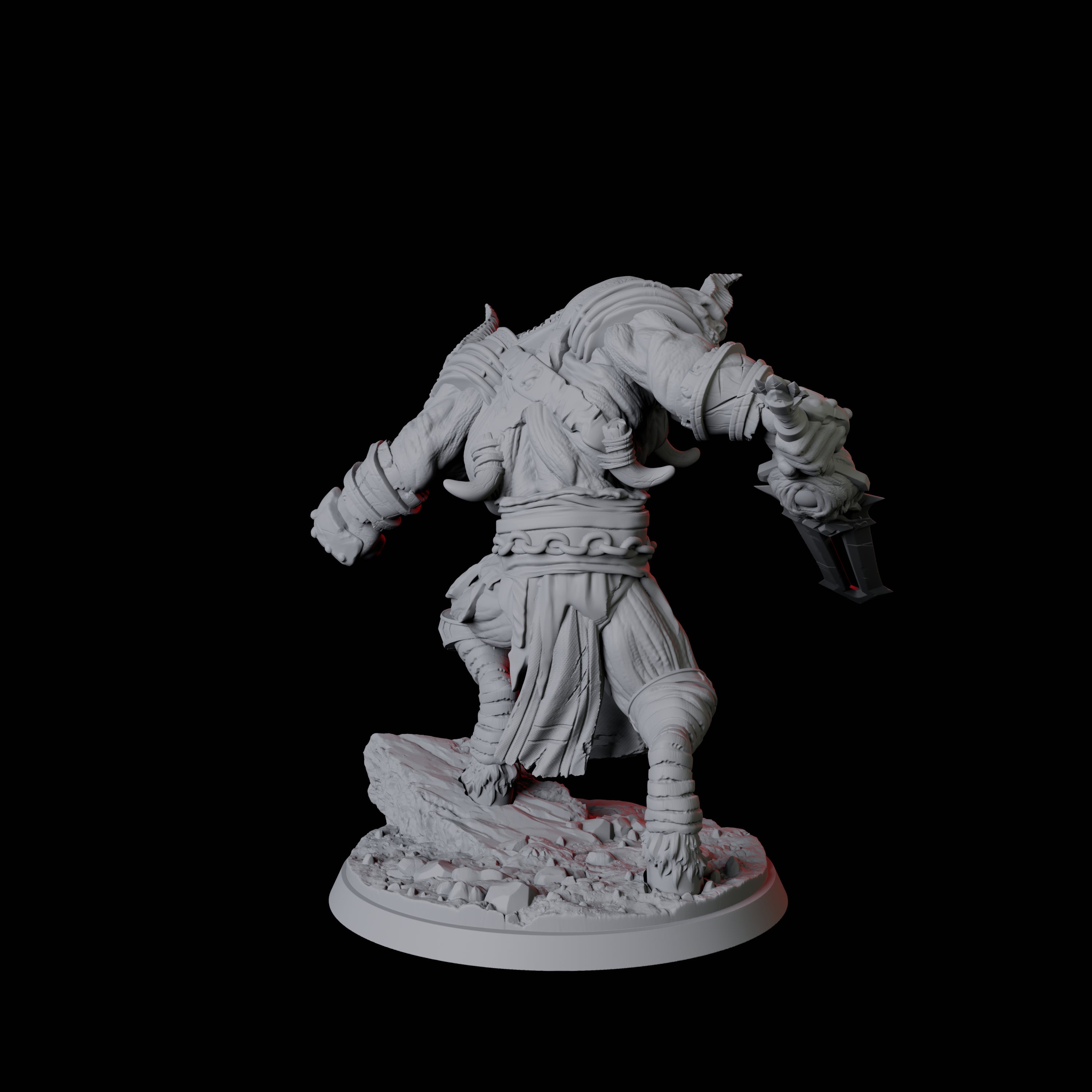 Roaring Yakfolk Fighter Miniature for Dungeons and Dragons, Pathfinder or other TTRPGs