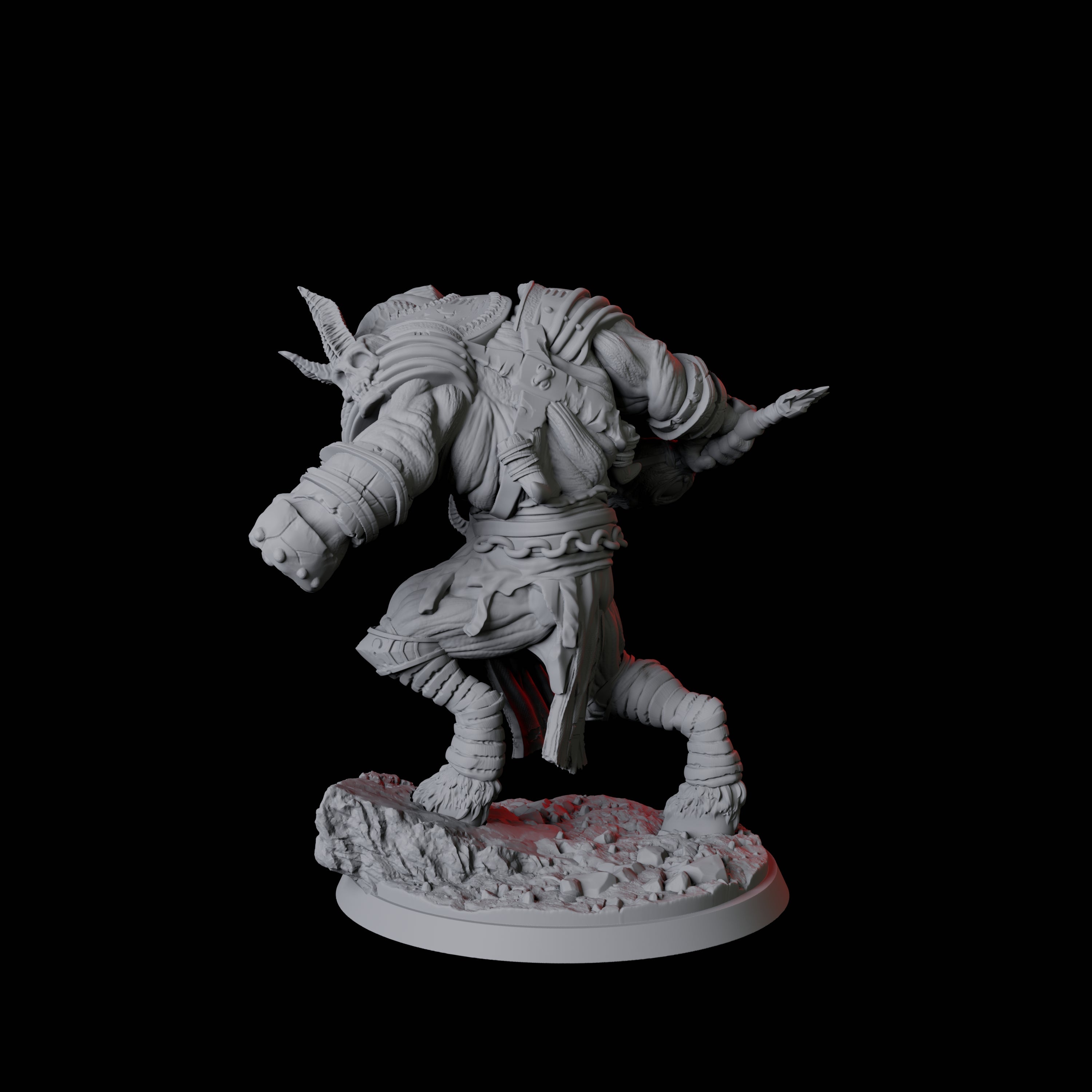 Roaring Yakfolk Fighter Miniature for Dungeons and Dragons, Pathfinder or other TTRPGs
