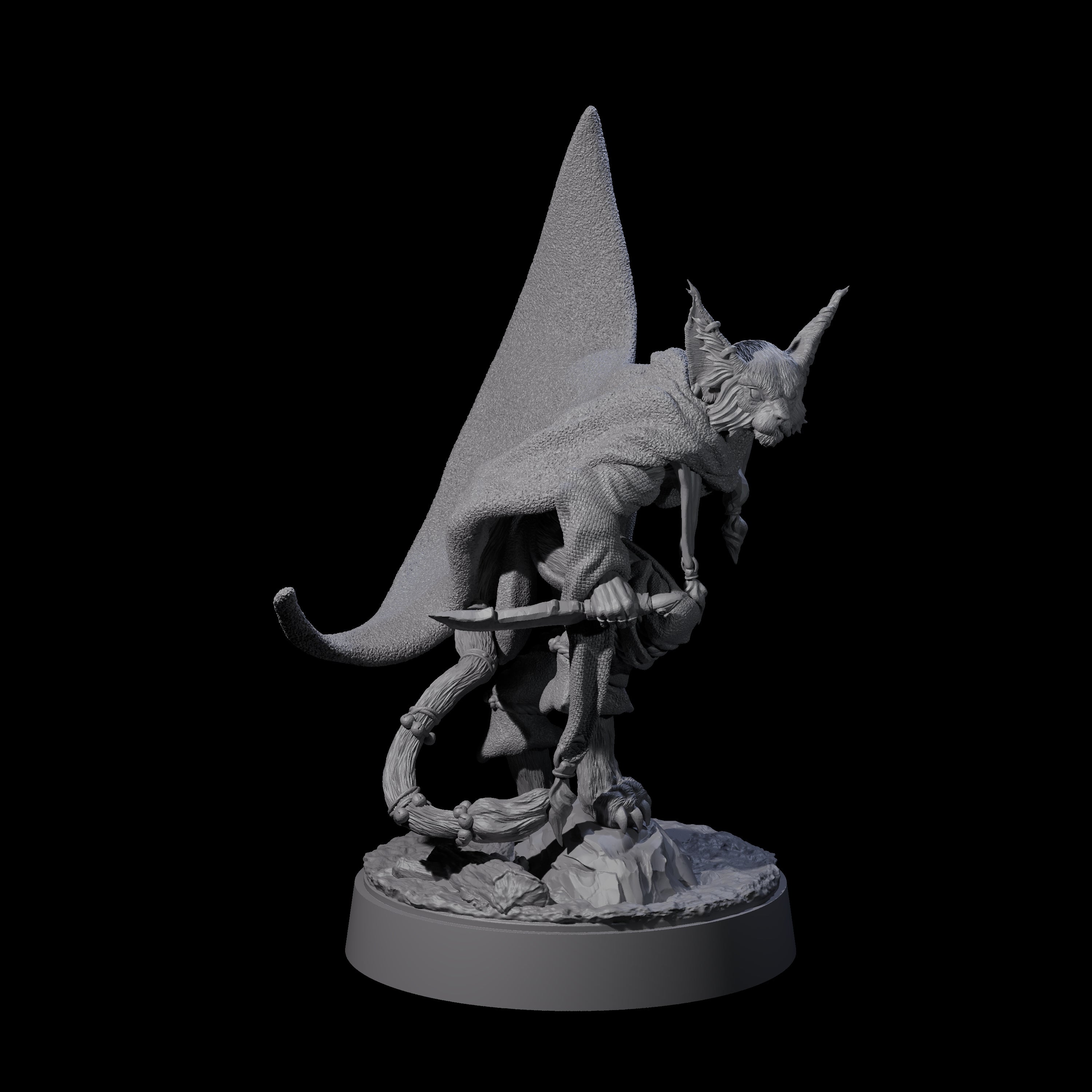 Robed Tabaxi Rogue B Miniature for Dungeons and Dragons, Pathfinder or other TTRPGs