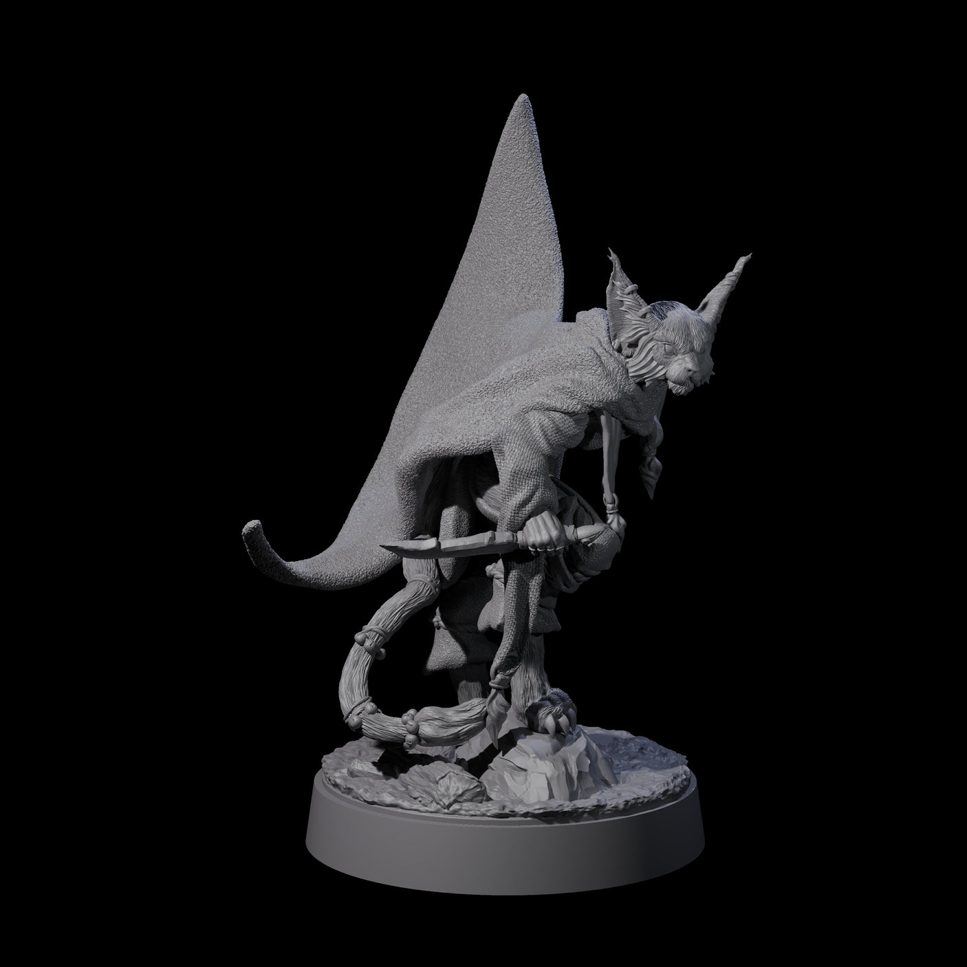 Robed Tabaxi Rogue B Miniature for Dungeons and Dragons, Pathfinder or other TTRPGs