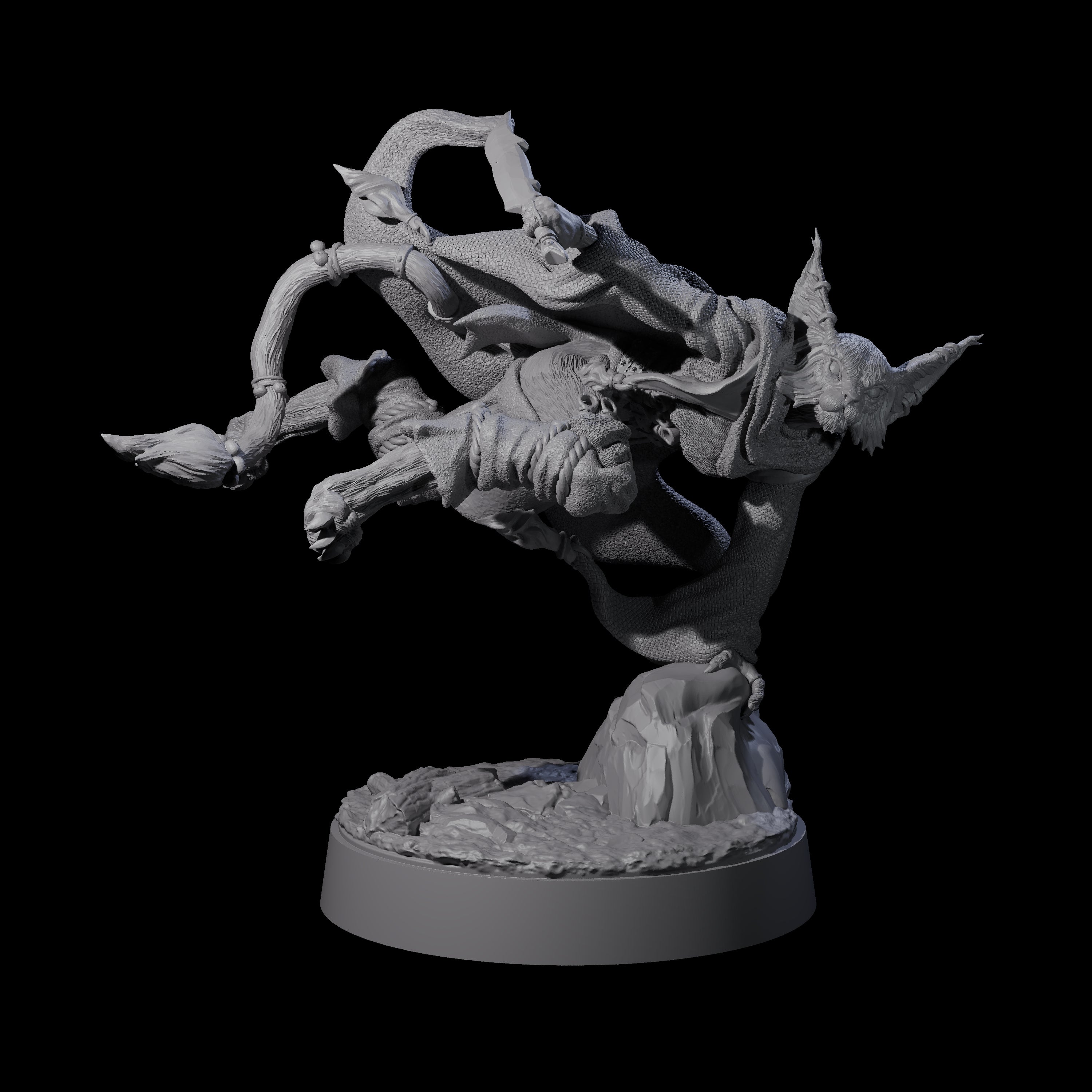 Robed Tabaxi Rogue C Miniature for Dungeons and Dragons, Pathfinder or other TTRPGs