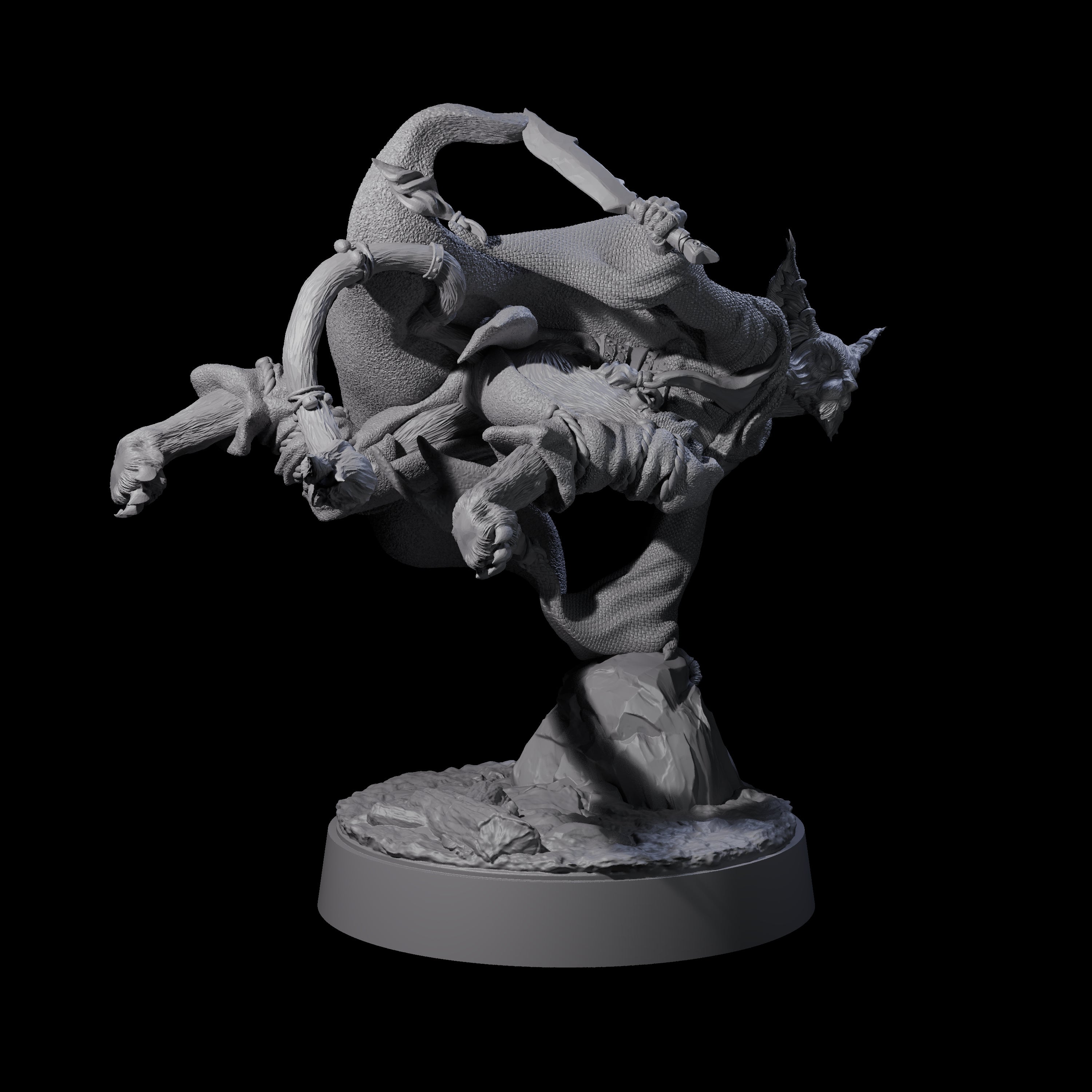 Robed Tabaxi Rogue C Miniature for Dungeons and Dragons, Pathfinder or other TTRPGs