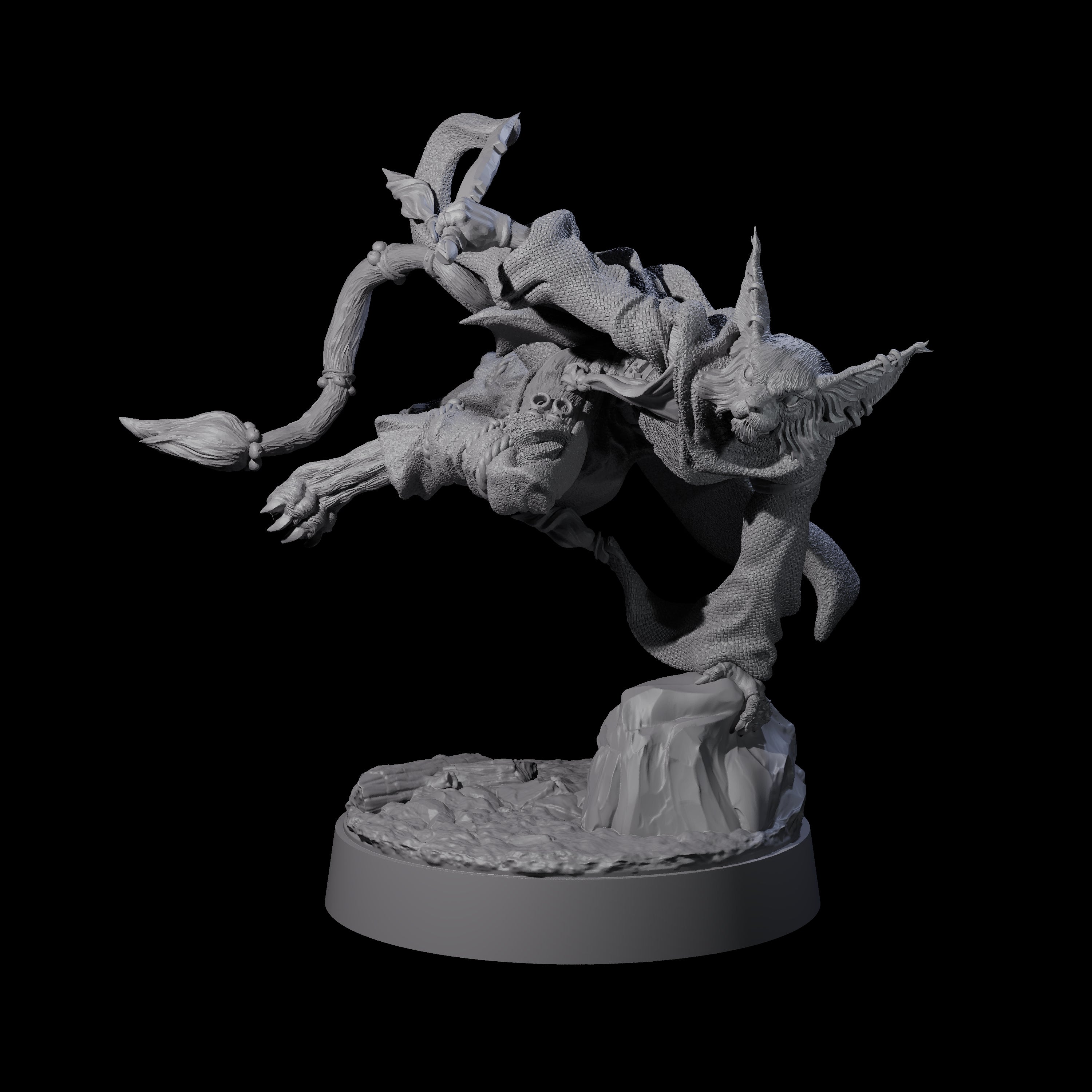 Robed Tabaxi Rogue C Miniature for Dungeons and Dragons, Pathfinder or other TTRPGs