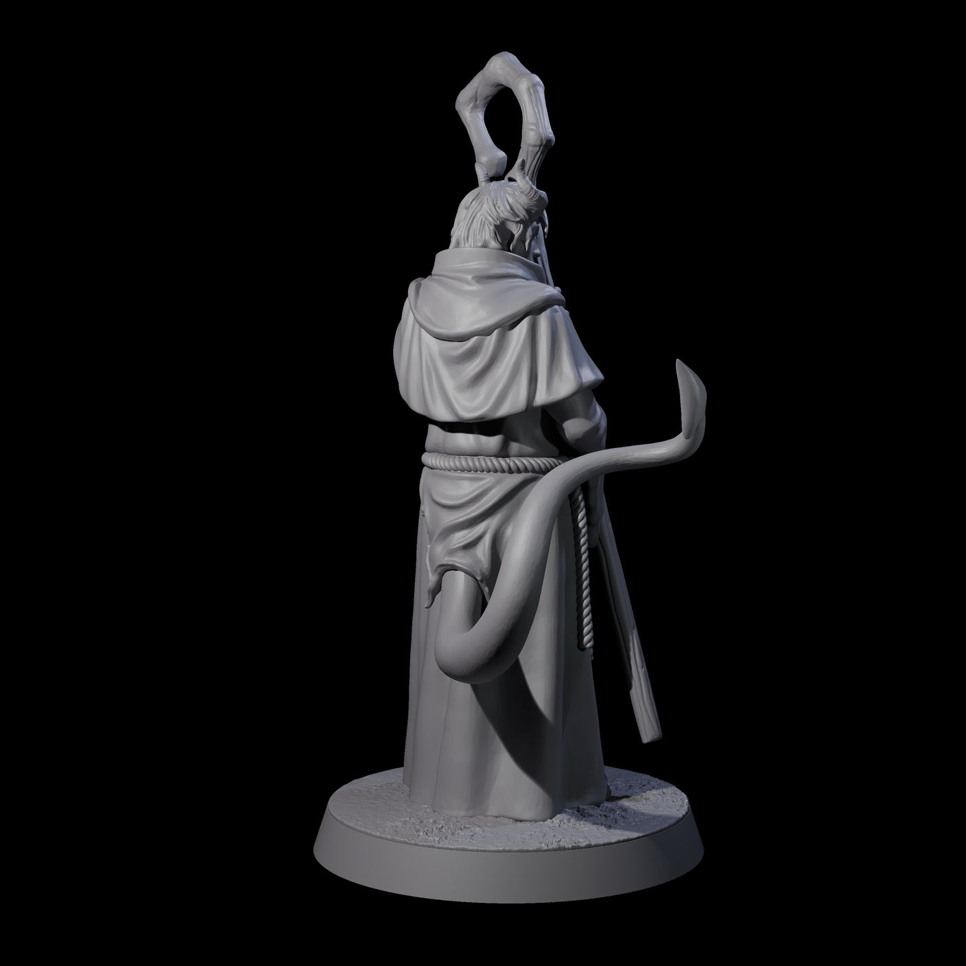 Robed Tiefling Monk B Miniature for Dungeons and Dragons, Pathfinder or other TTRPGs