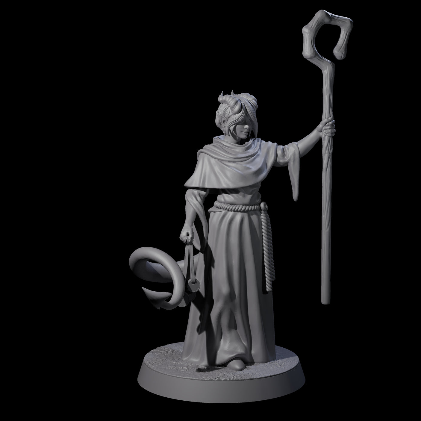 Robed Tiefling Monks Miniature for Dungeons and Dragons, Pathfinder or other TTRPGs