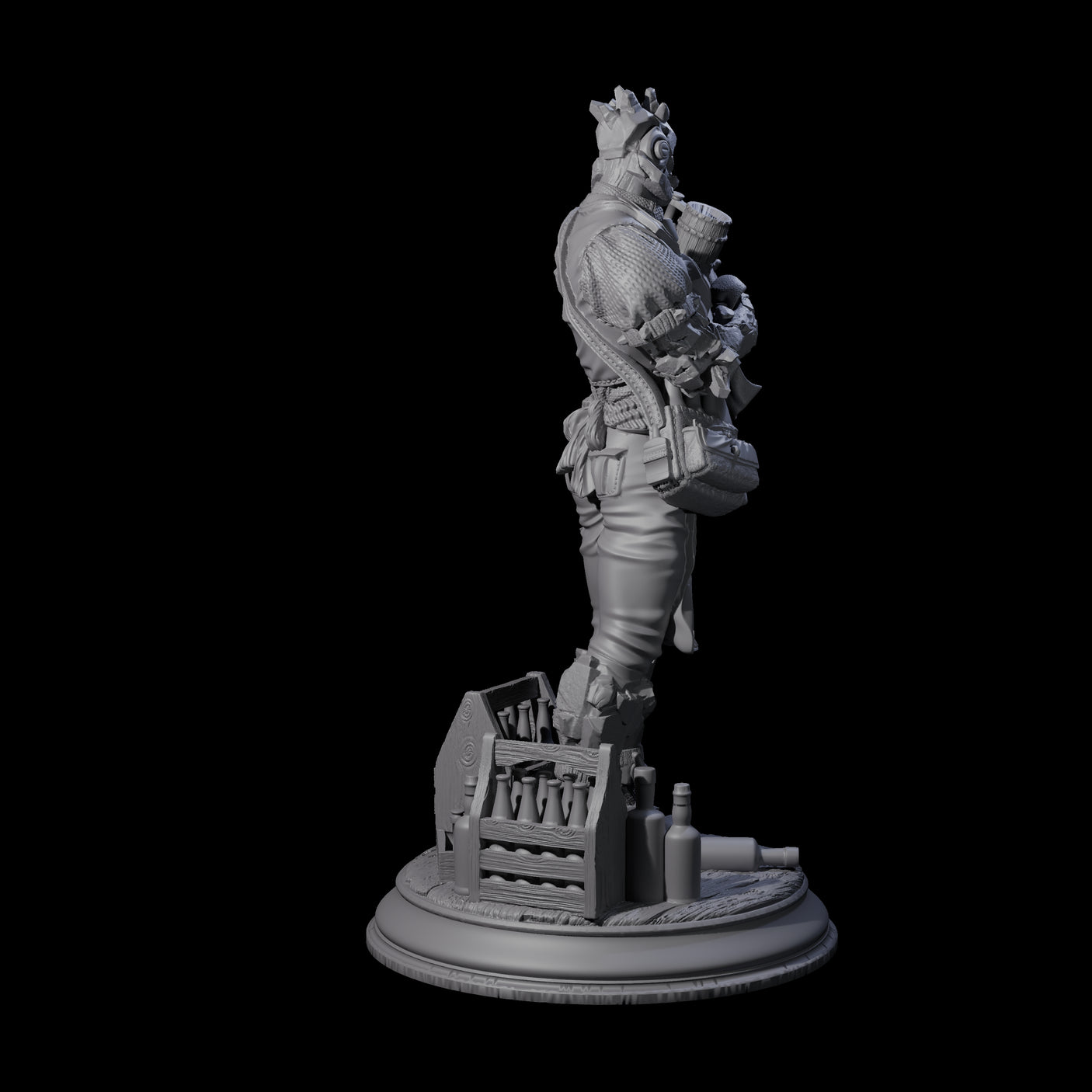 Rock Man Bartender Miniature for Dungeons and Dragons, Pathfinder or other TTRPGs