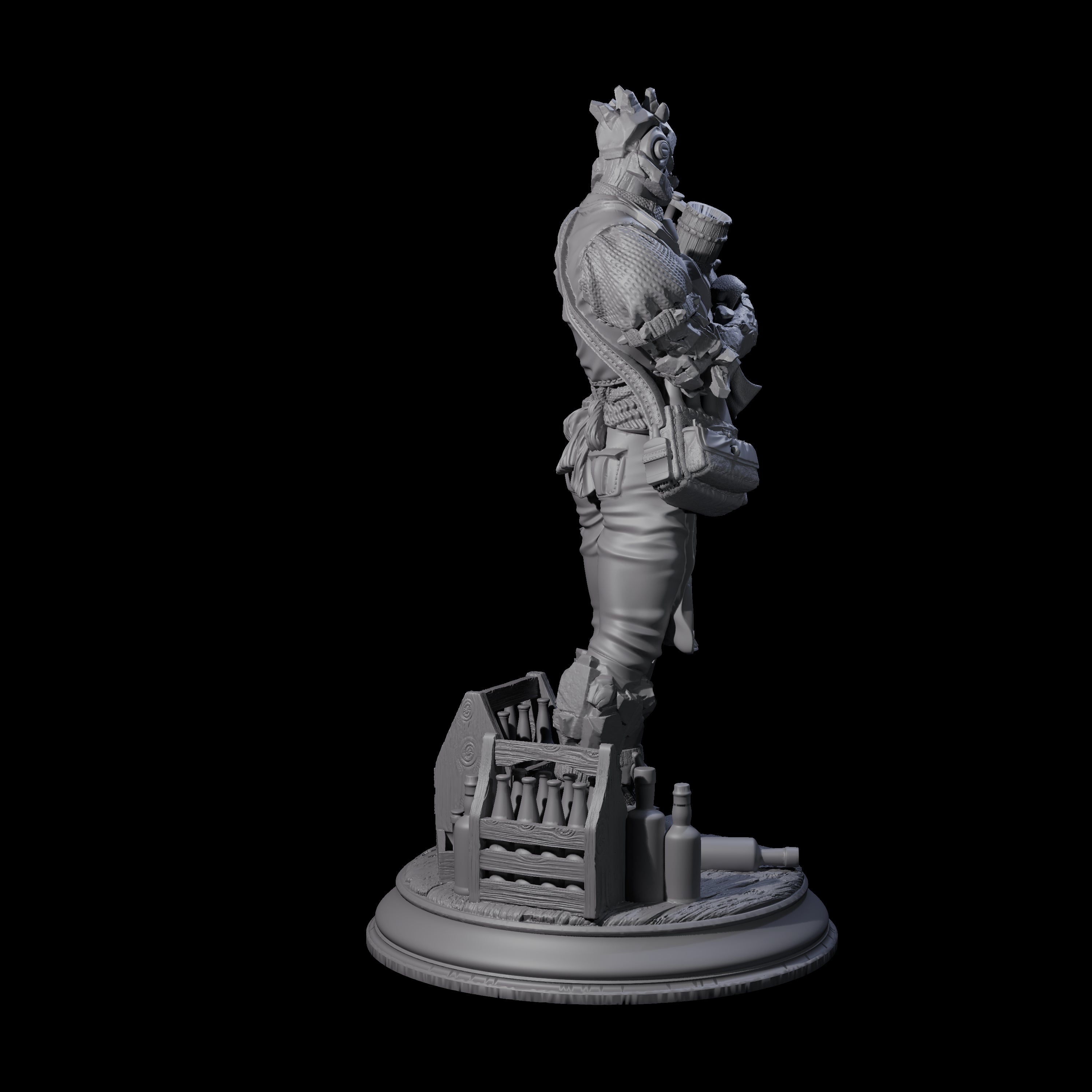 Rock Man Bartender Miniature for Dungeons and Dragons, Pathfinder or other TTRPGs