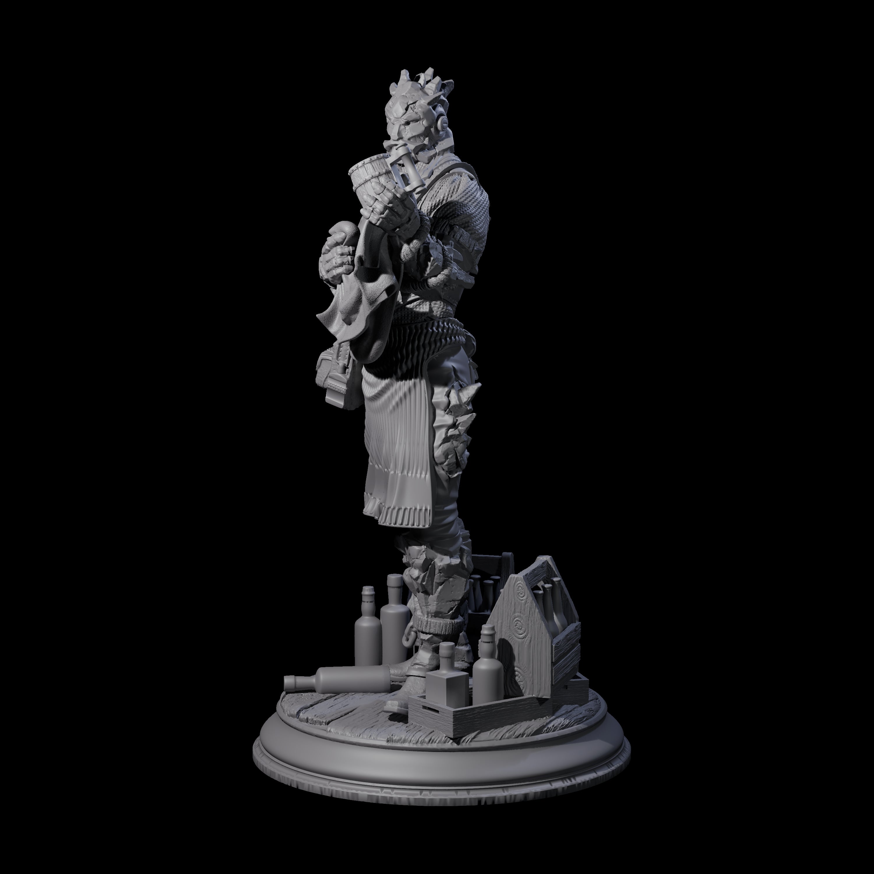Rock Man Bartender Miniature for Dungeons and Dragons, Pathfinder or other TTRPGs