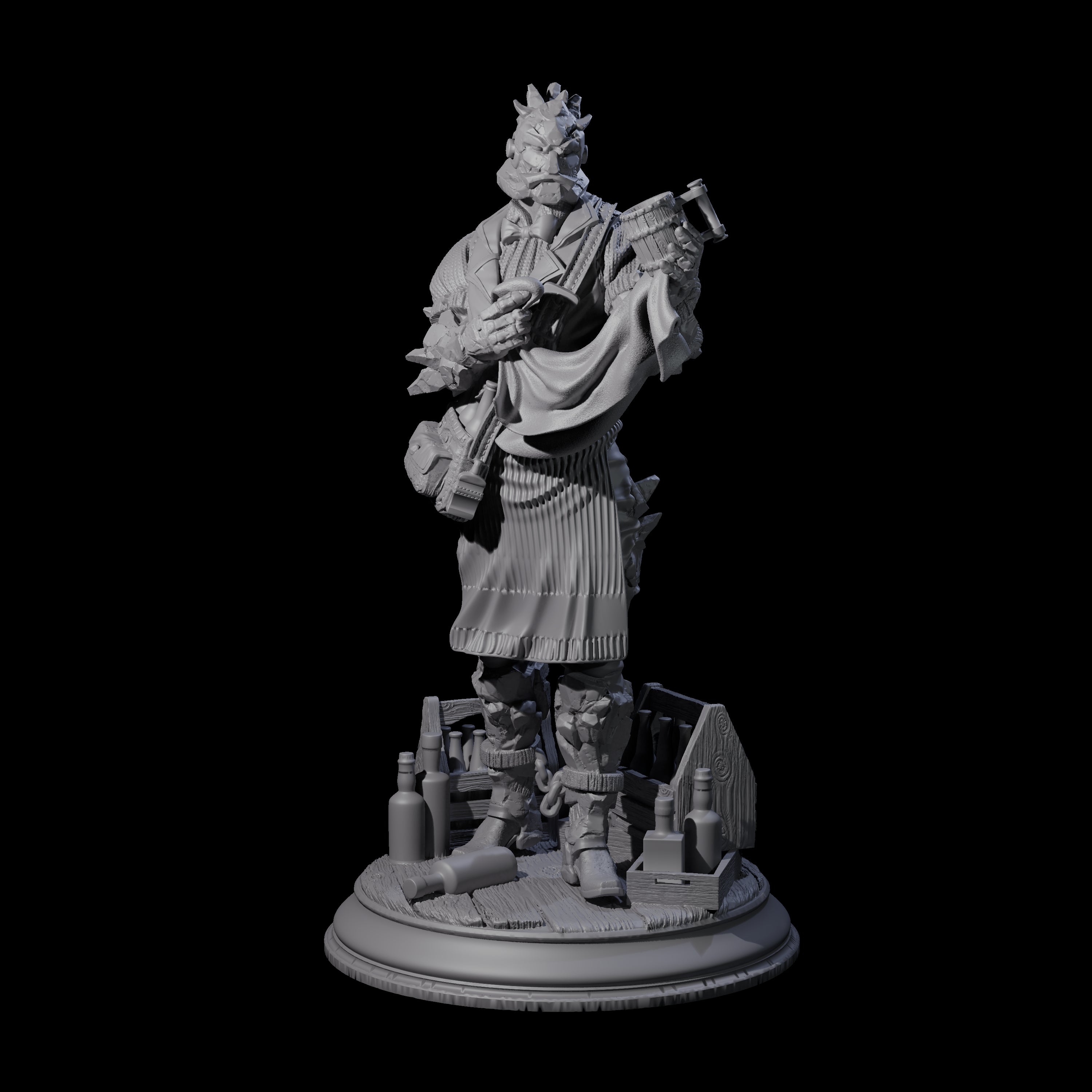 Rock Man Bartender Miniature for Dungeons and Dragons, Pathfinder or other TTRPGs