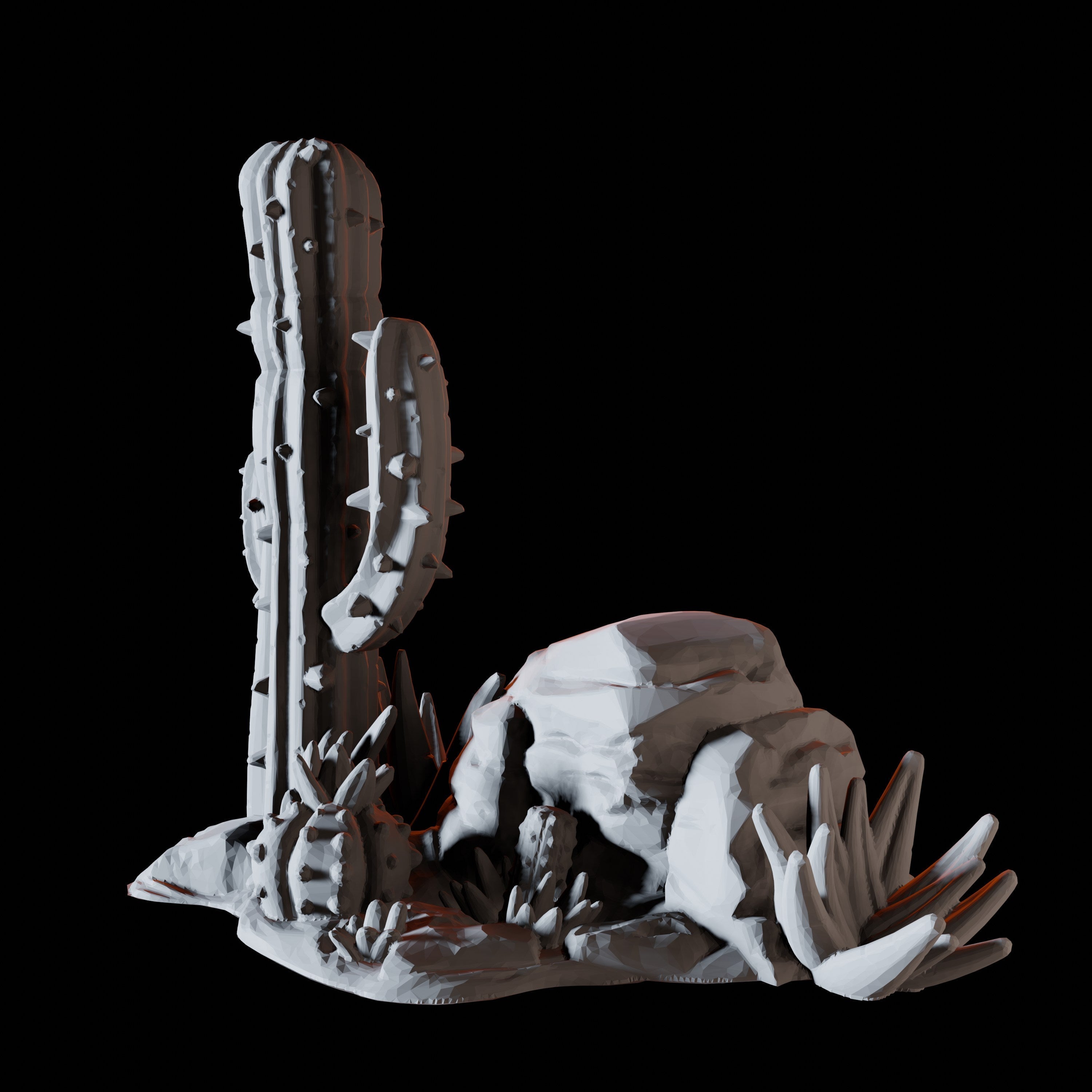 Rock and Cactus A Miniature for Dungeons and Dragons, Pathfinder or other TTRPGs