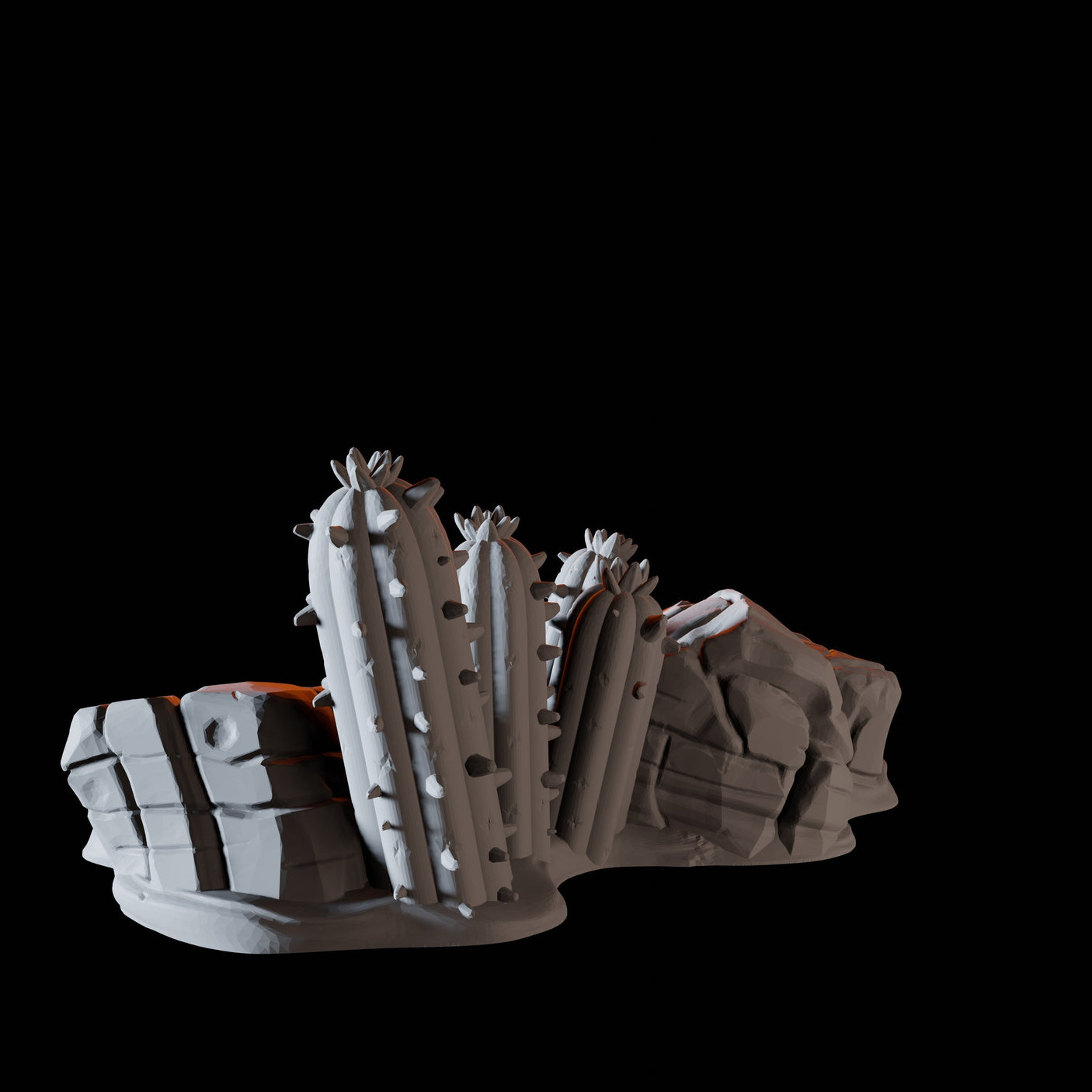 Rock and Cactus B Miniature for Dungeons and Dragons, Pathfinder or other TTRPGs