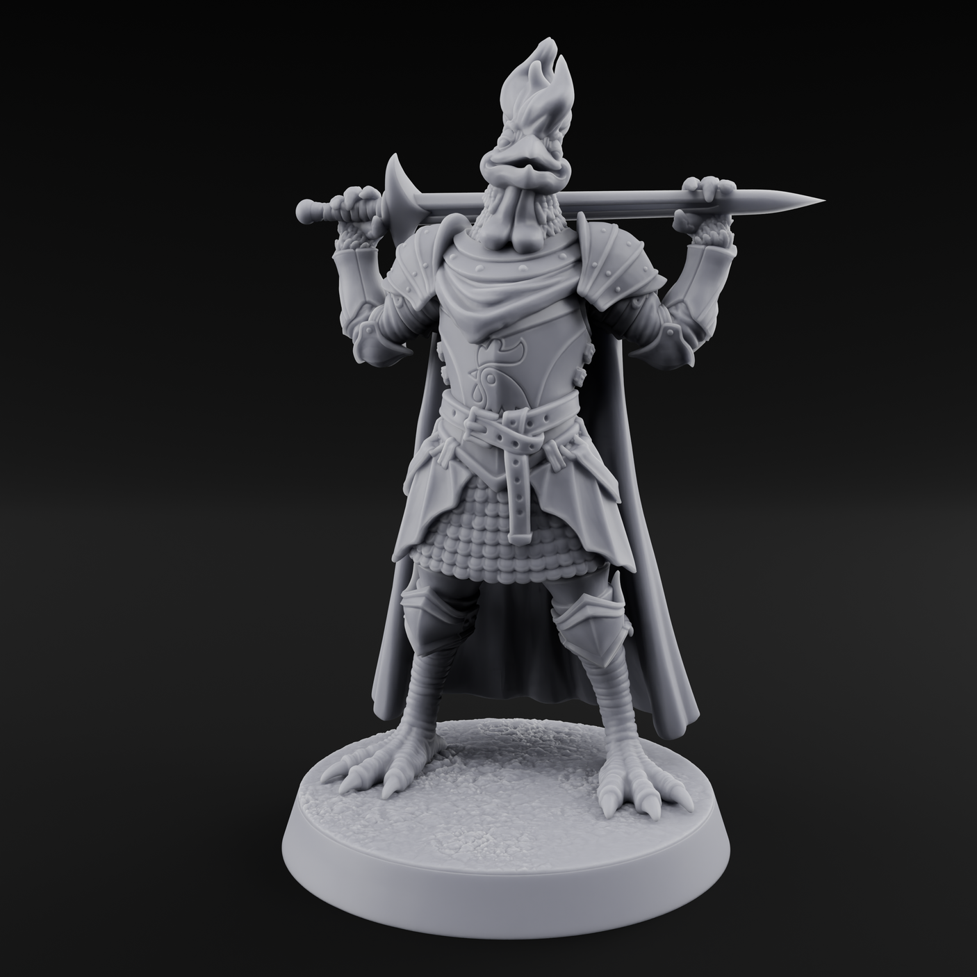 Rocking Kenku Paladin Miniature for Dungeons and Dragons, Pathfinder or other TTRPGs