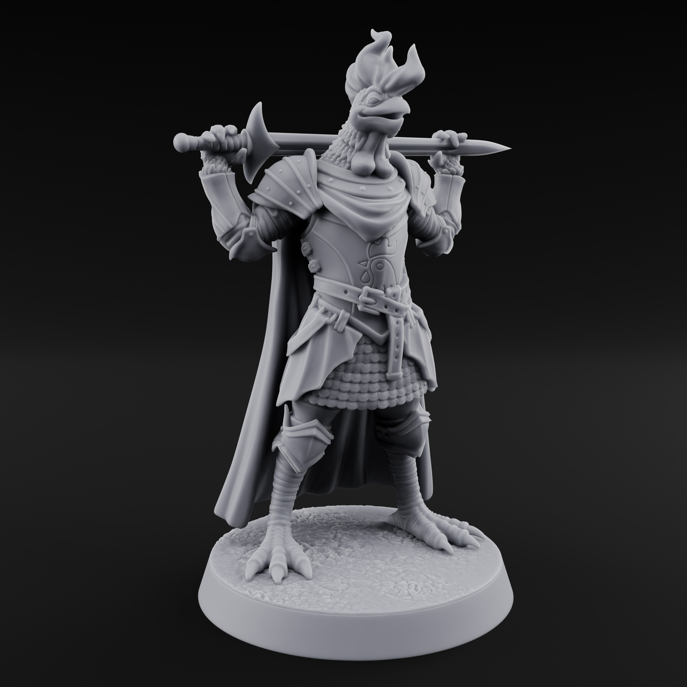 Rocking Kenku Paladin Miniature for Dungeons and Dragons, Pathfinder or other TTRPGs