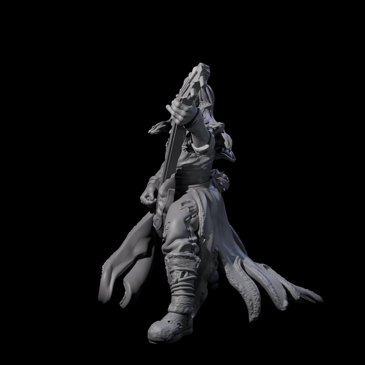 Rocking Out Elf Bard Miniature for Dungeons and Dragons, Pathfinder or other TTRPGs