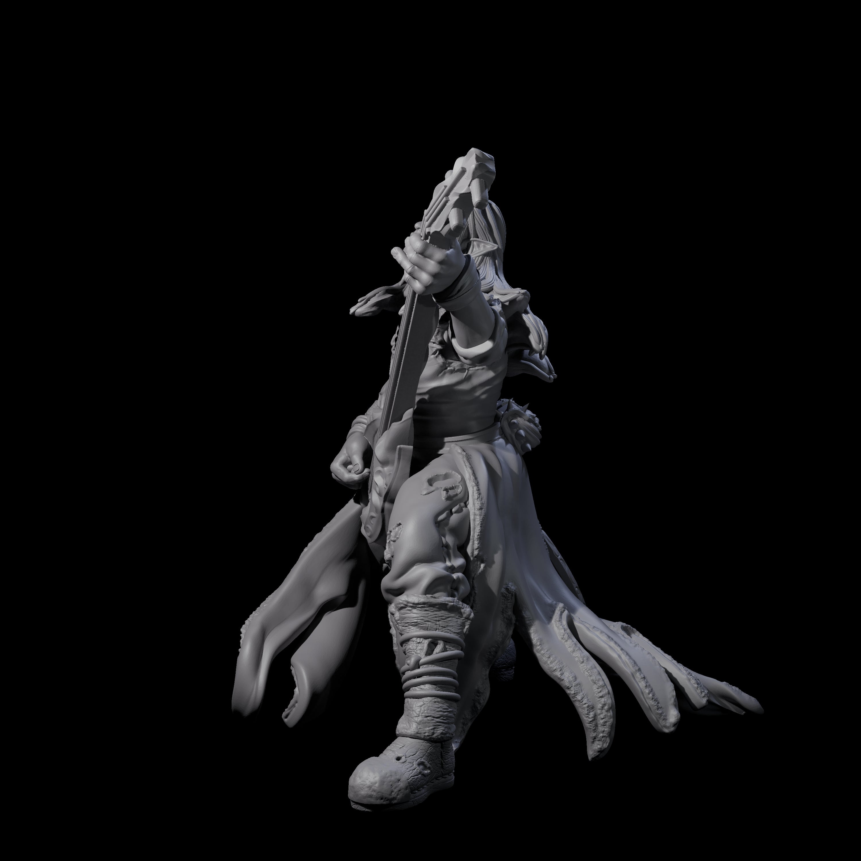 Rocking Out Elf Bard Miniature for Dungeons and Dragons, Pathfinder or other TTRPGs