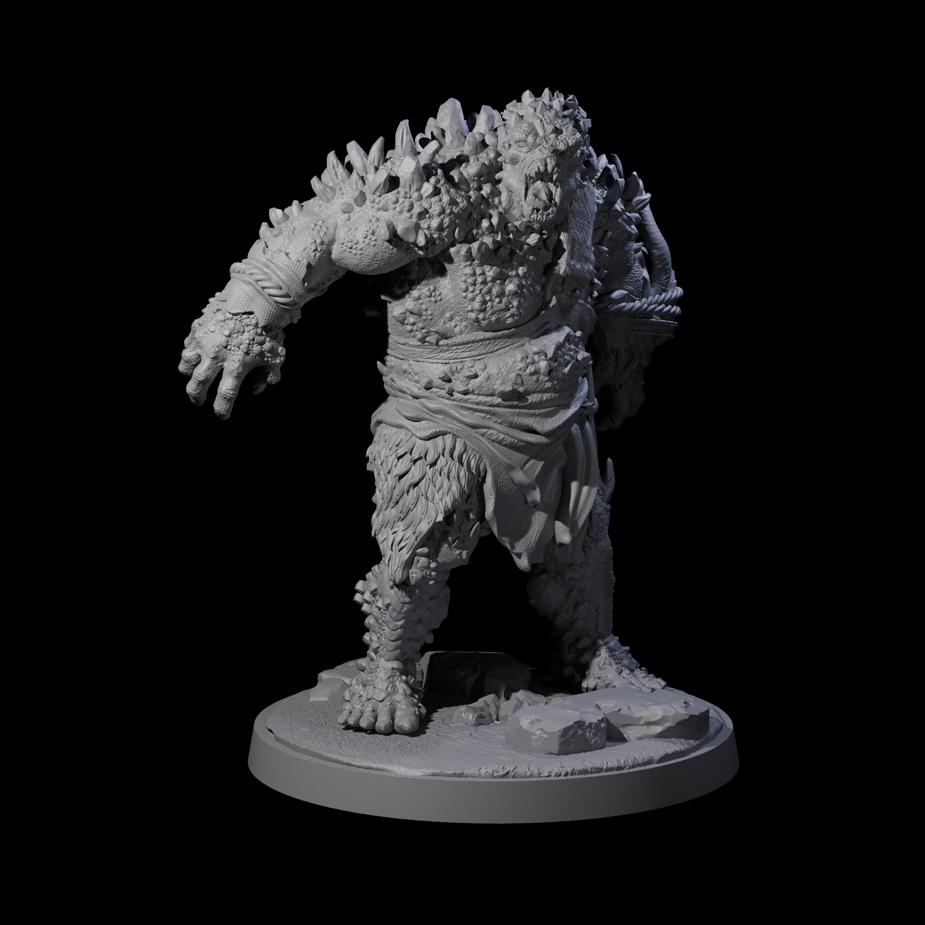 Rocky Ogre A Miniature for Dungeons and Dragons, Pathfinder or other TTRPGs