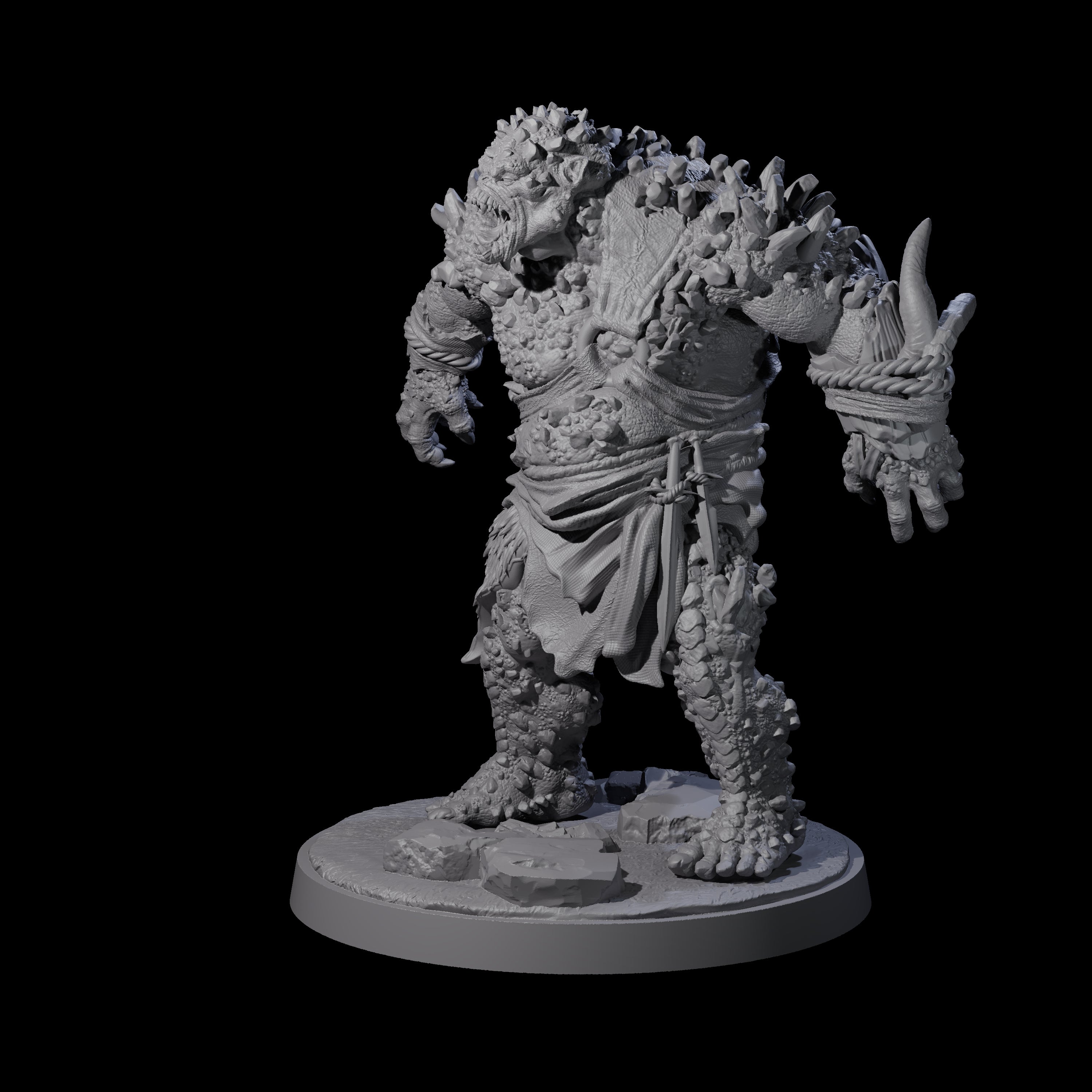 Rocky Ogre A Miniature for Dungeons and Dragons, Pathfinder or other TTRPGs