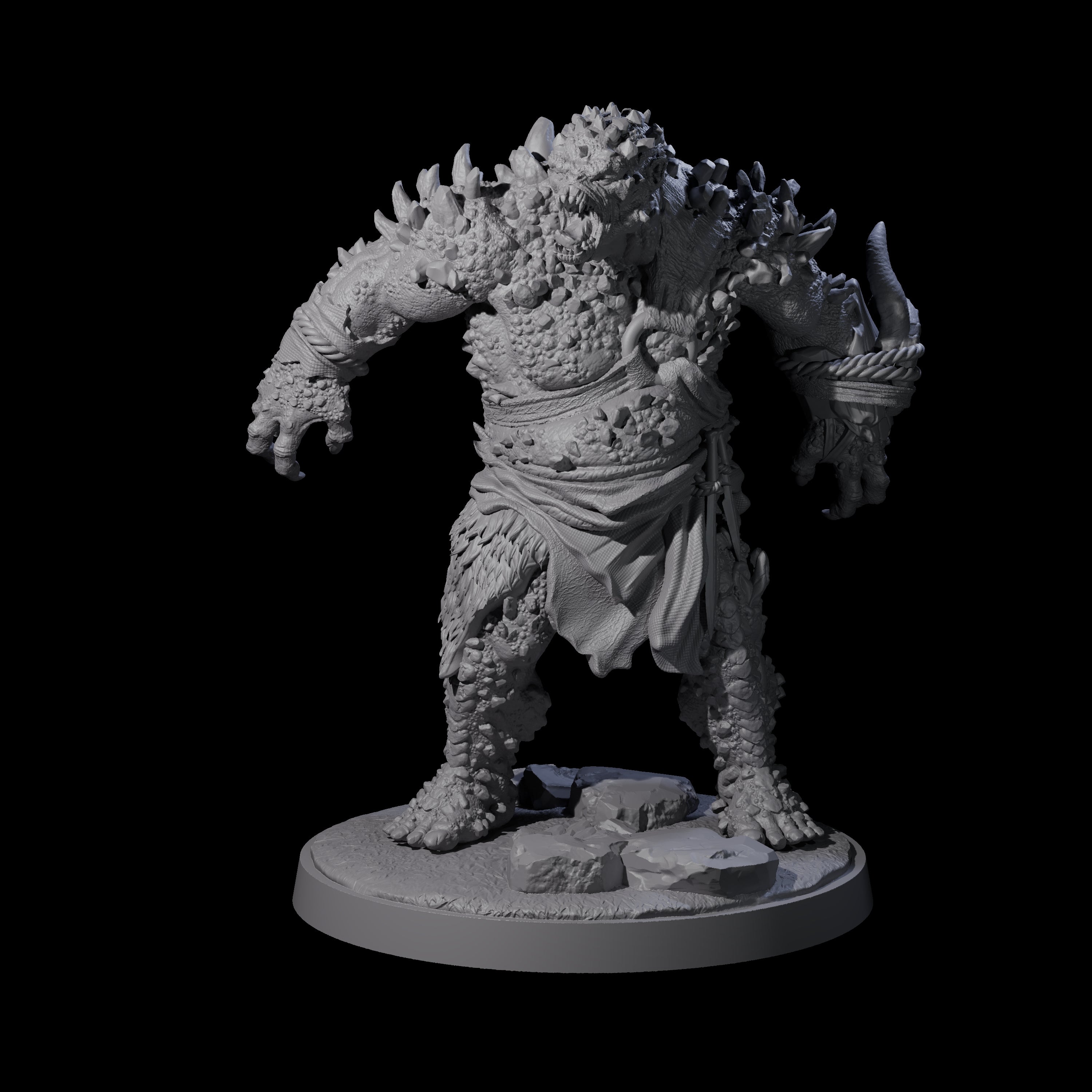 Rocky Ogre A Miniature for Dungeons and Dragons, Pathfinder or other TTRPGs