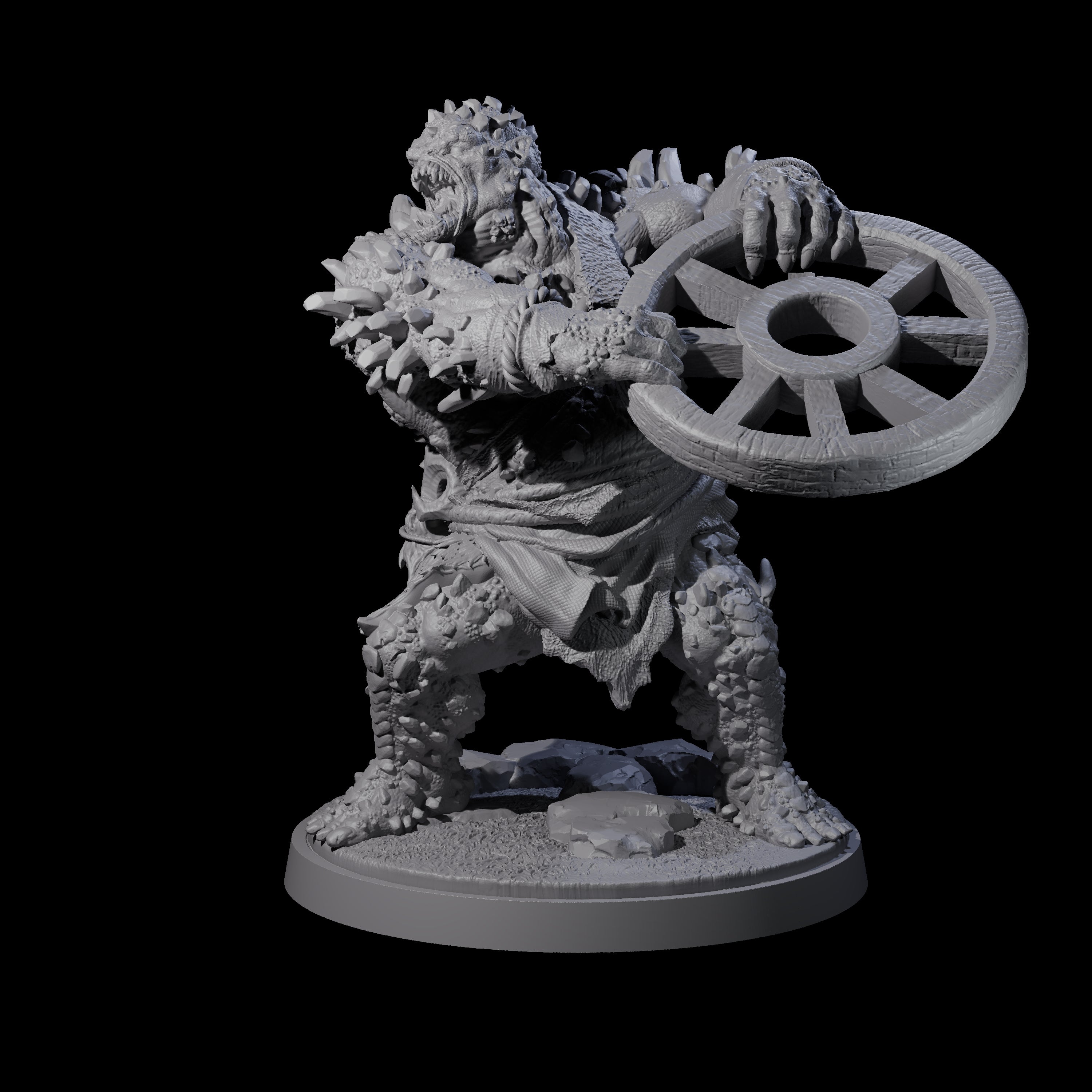 Rocky Ogre B Miniature for Dungeons and Dragons, Pathfinder or other TTRPGs